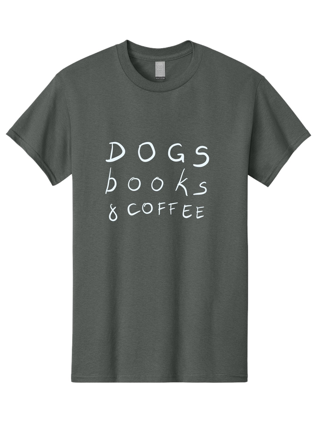 Dogs-Books-Coffee Men'S Graphic Tee, 100% Cotton, Comfortable Casual Summer Wear, Machine Washable, Dog Friendly Cafe, Coffee Shop, Bookstore, Dogs And Coffee, Pet Friendly, Relaxed Atmosphere, Casual Vibe, Coffee Culture -  Aaa025 21