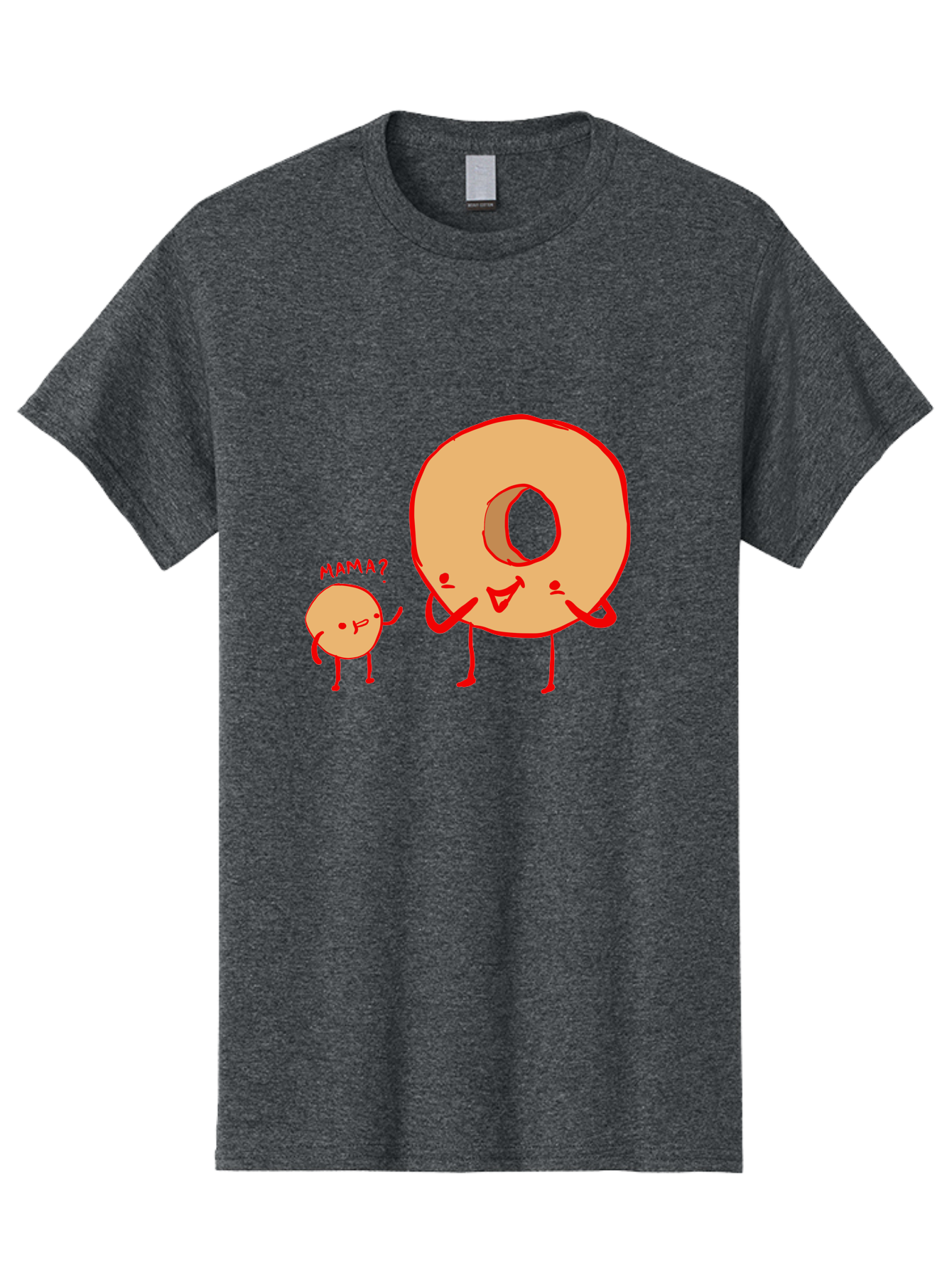Donut-And-Ball Men'S Graphic Tee, 100% Cotton, Comfortable Casual Summer Wear, Machine Washable, Cartoon Donut, Donut Character, Cute Donut, Child Donut, Mama Donut, Sweet Treat, Funny Illustration, Donut Love, Animated Donut -  Aaa026