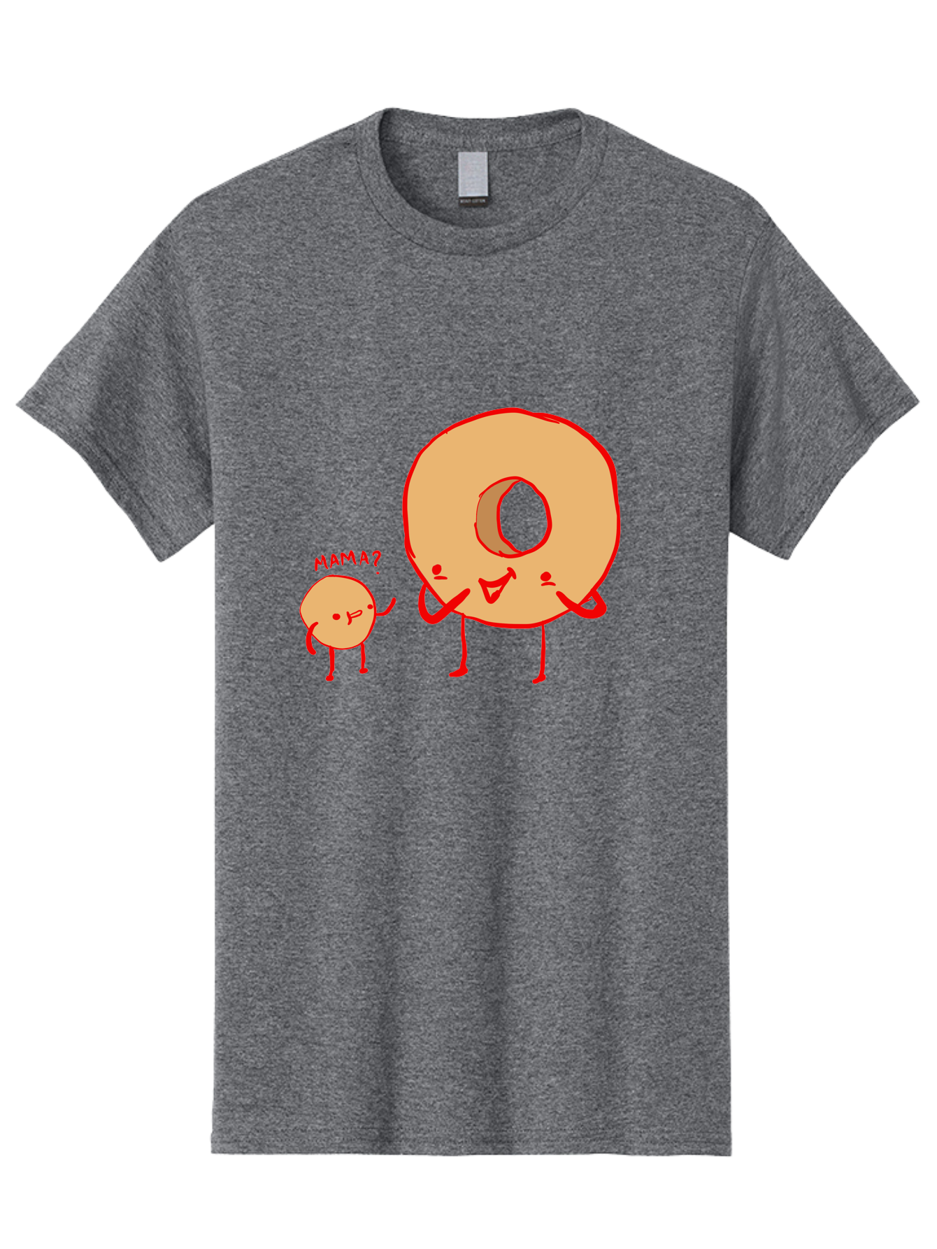 Donut-And-Ball Men'S Graphic Tee, 100% Cotton, Comfortable Casual Summer Wear, Machine Washable, Cartoon Donut, Donut Character, Cute Donut, Child Donut, Mama Donut, Sweet Treat, Funny Illustration, Donut Love, Animated Donut -  Aaa026 21
