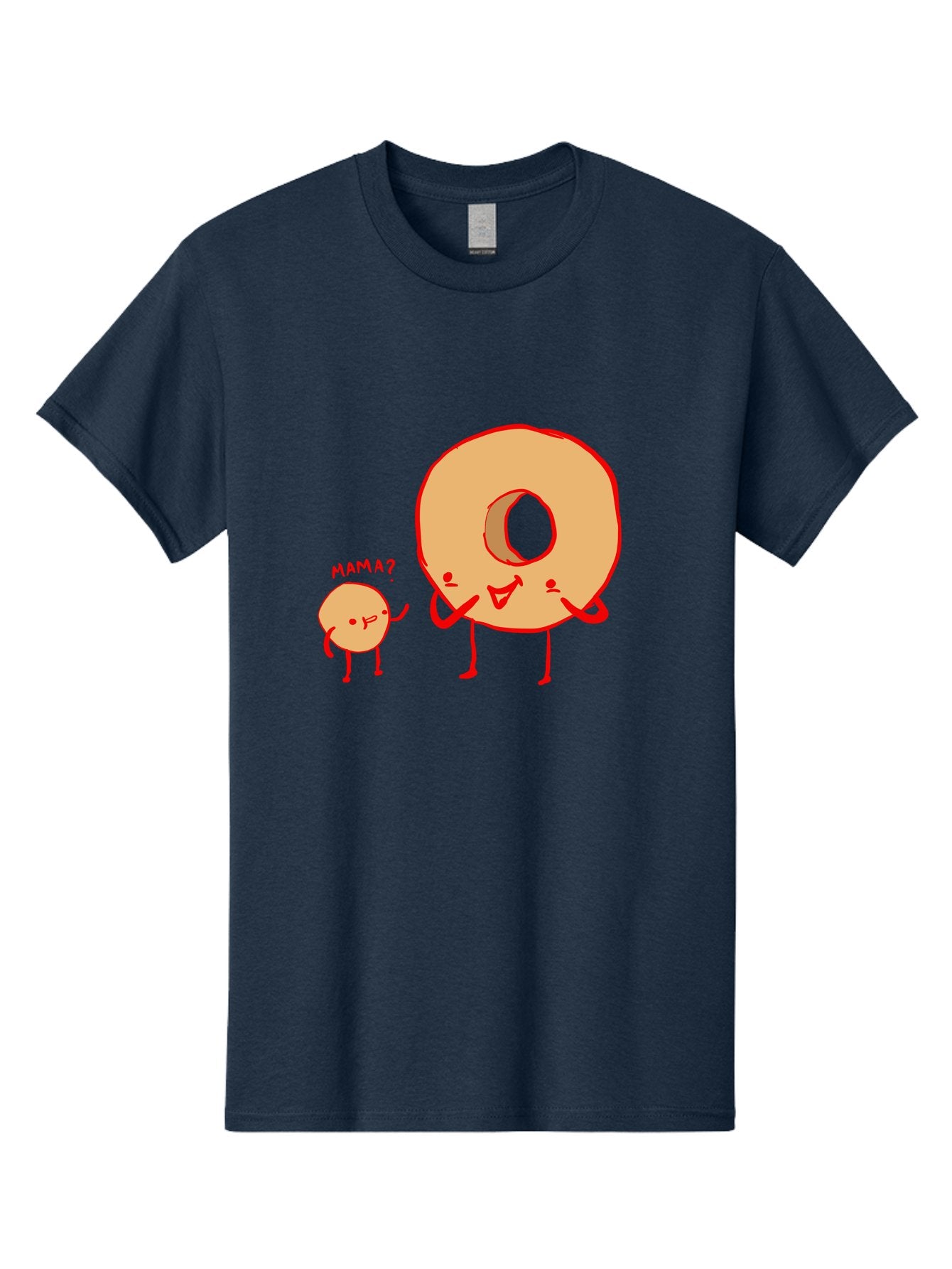 Donut-And-Ball Men'S Graphic Tee, 100% Cotton, Comfortable Casual Summer Wear, Machine Washable, Cartoon Donut, Donut Character, Cute Donut, Child Donut, Mama Donut, Sweet Treat, Funny Illustration, Donut Love, Animated Donut -  Aaa026