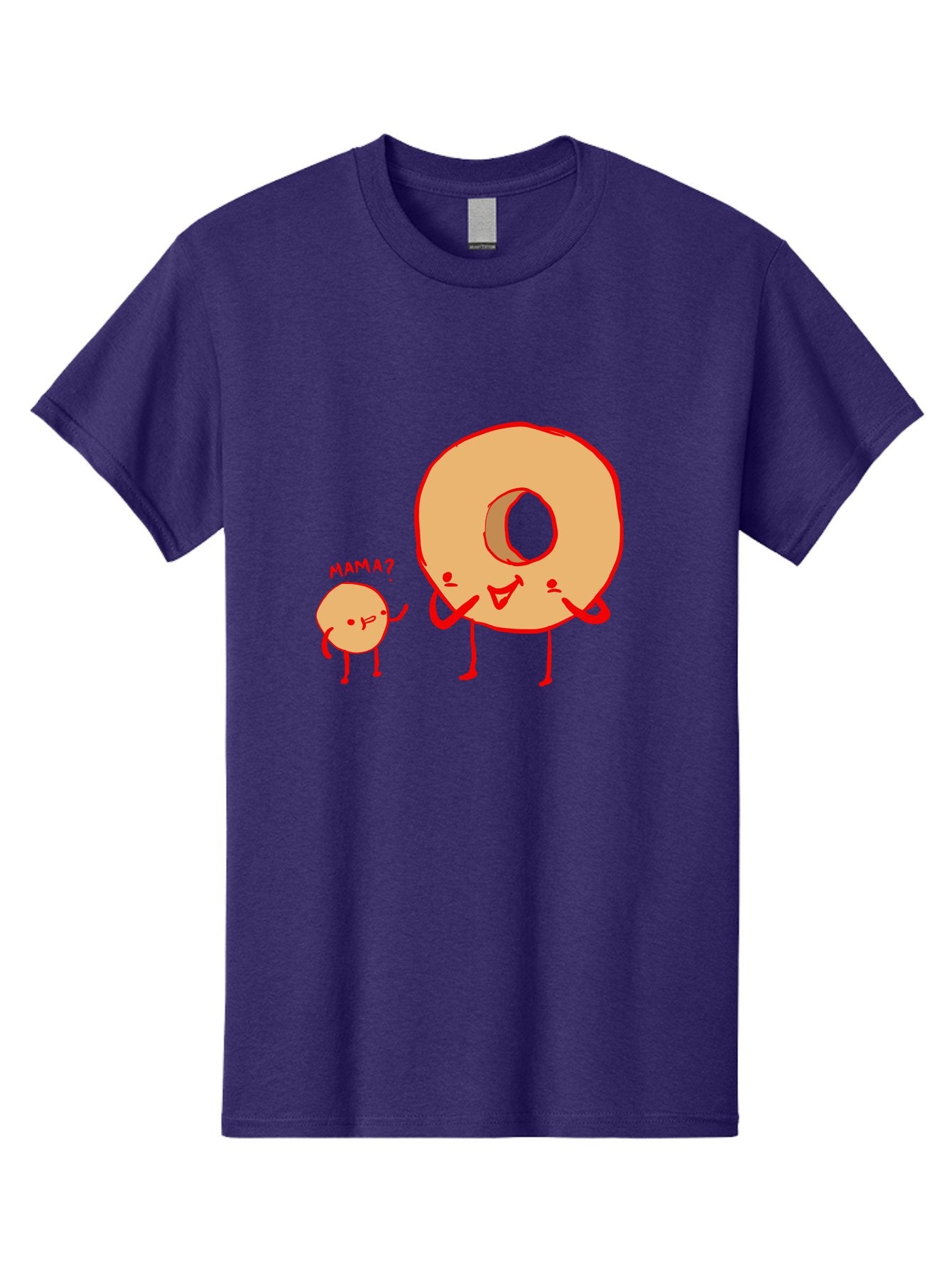 Donut-And-Ball Men'S Graphic Tee, 100% Cotton, Comfortable Casual Summer Wear, Machine Washable, Cartoon Donut, Donut Character, Cute Donut, Child Donut, Mama Donut, Sweet Treat, Funny Illustration, Donut Love, Animated Donut -  Aaa026 11