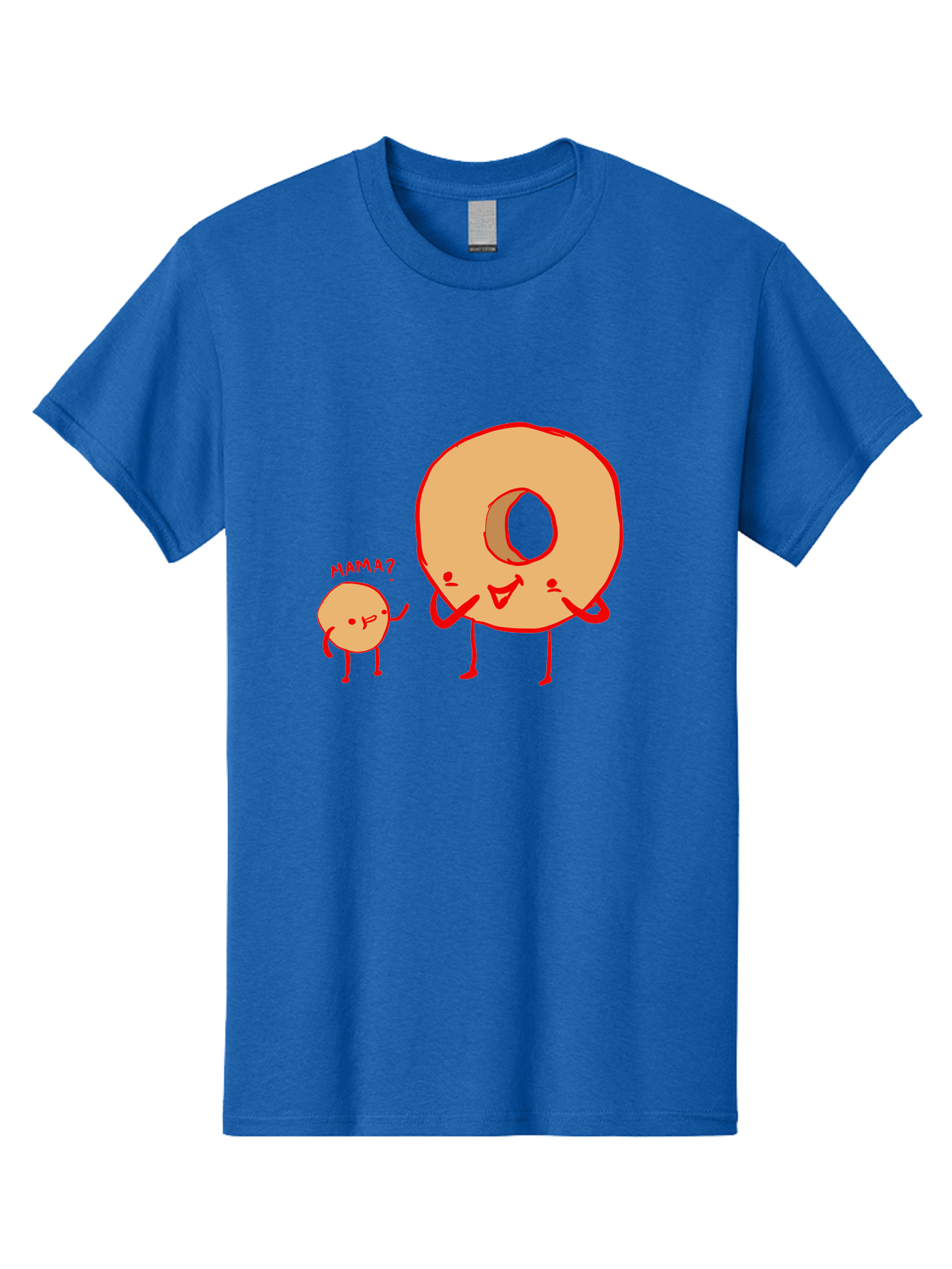 Donut-And-Ball Men'S Graphic Tee, 100% Cotton, Comfortable Casual Summer Wear, Machine Washable, Cartoon Donut, Donut Character, Cute Donut, Child Donut, Mama Donut, Sweet Treat, Funny Illustration, Donut Love, Animated Donut -  Aaa026 15