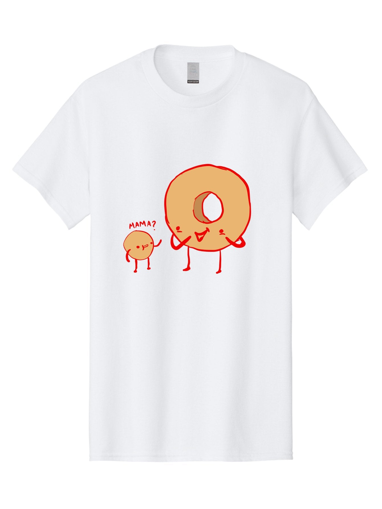 Donut-And-Ball Men'S Graphic Tee, 100% Cotton, Comfortable Casual Summer Wear, Machine Washable, Cartoon Donut, Donut Character, Cute Donut, Child Donut, Mama Donut, Sweet Treat, Funny Illustration, Donut Love, Animated Donut -  Aaa026 21