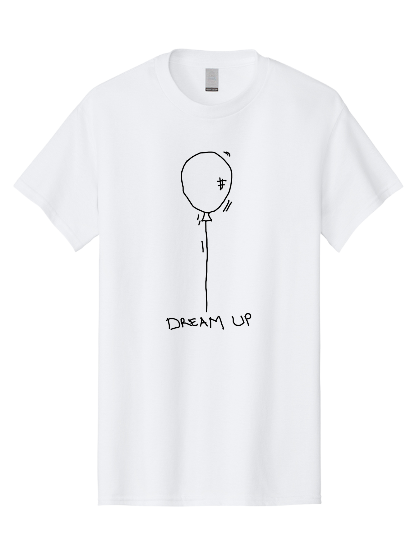 Dream-Up-Balloon Men'S Graphic Tee, 100% Cotton, Comfortable Casual Summer Wear, Machine Washable, Hand Drawn Balloon, Dream Big, Aspirations, Motivation, Inspirational Quote, Simple Illustration, Minimalistic Design, Dollar Sign Symbol -  Aaa028