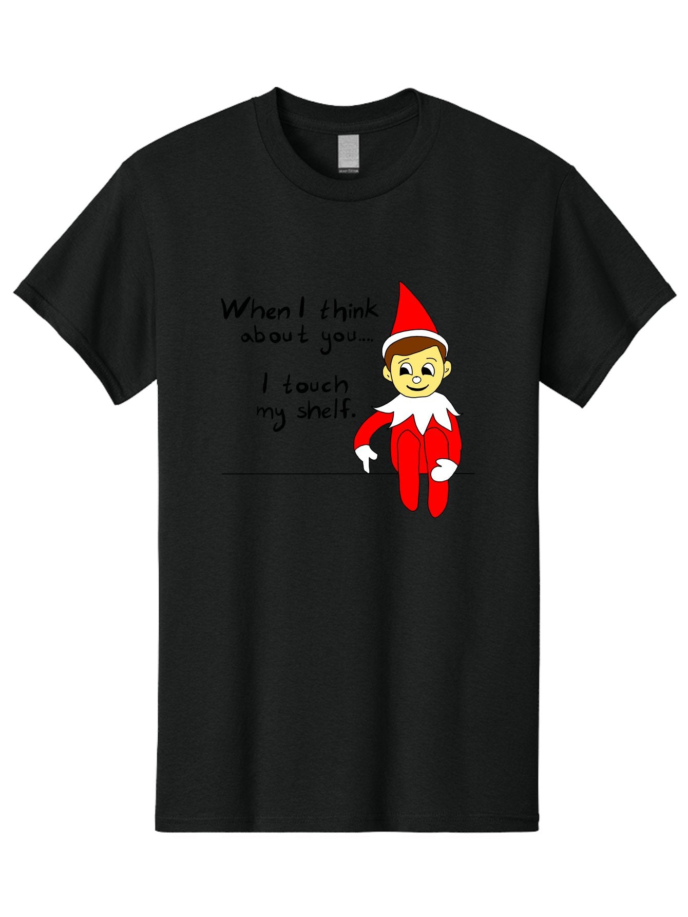 Elf-On-The-Shelf-Meme Men'S Graphic Tee, 100% Cotton, Comfortable Casual Summer Wear, Machine Washable, Elf On The Shelf, Christmas Humor, Funny Elf, Holiday Jokes, Christmas Fun, Elf Antics, Festive Humor -  Aaa031 19
