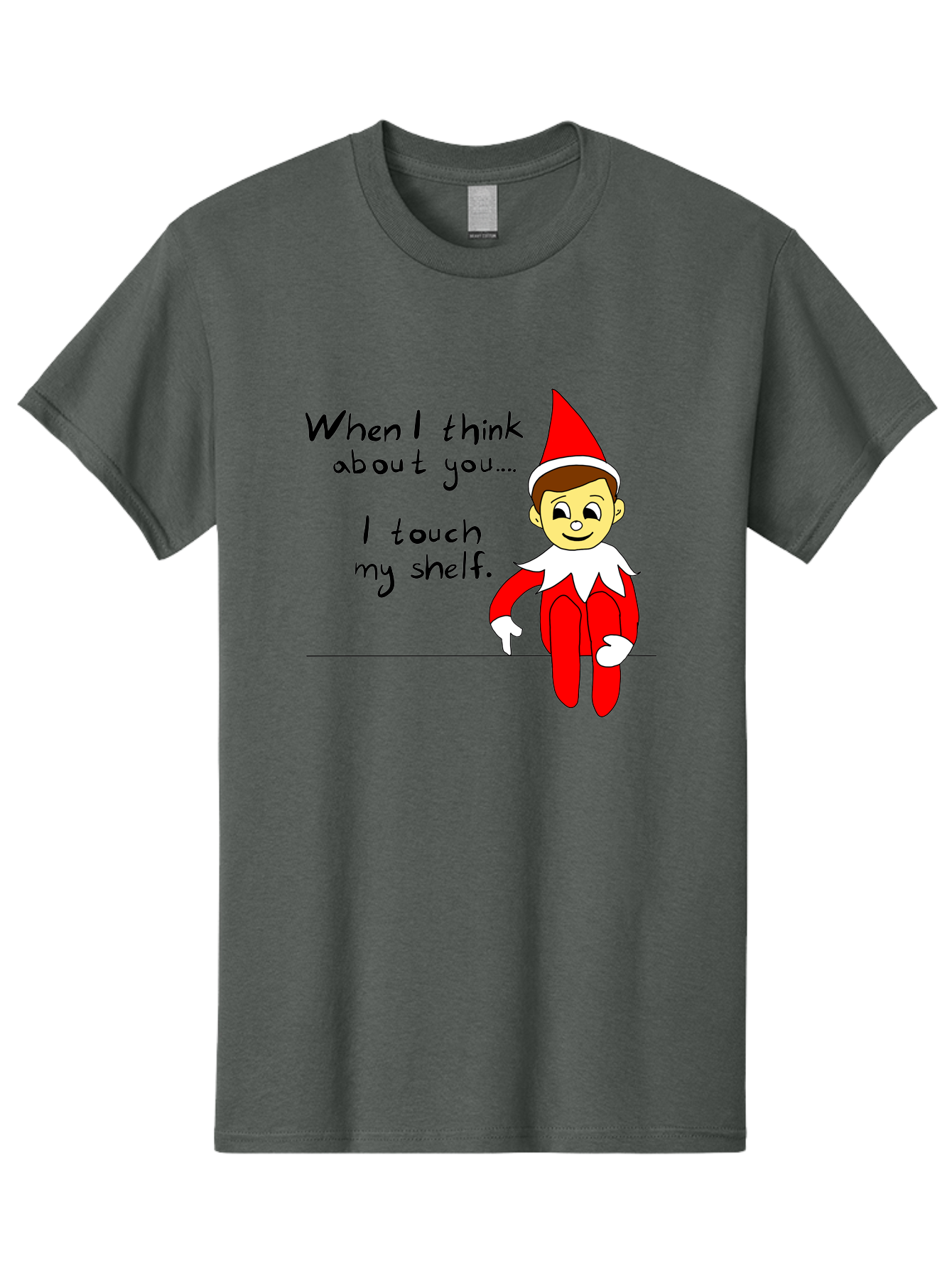 Elf-On-The-Shelf-Meme Men'S Graphic Tee, 100% Cotton, Comfortable Casual Summer Wear, Machine Washable, Elf On The Shelf, Christmas Humor, Funny Elf, Holiday Jokes, Christmas Fun, Elf Antics, Festive Humor -  Aaa031 23