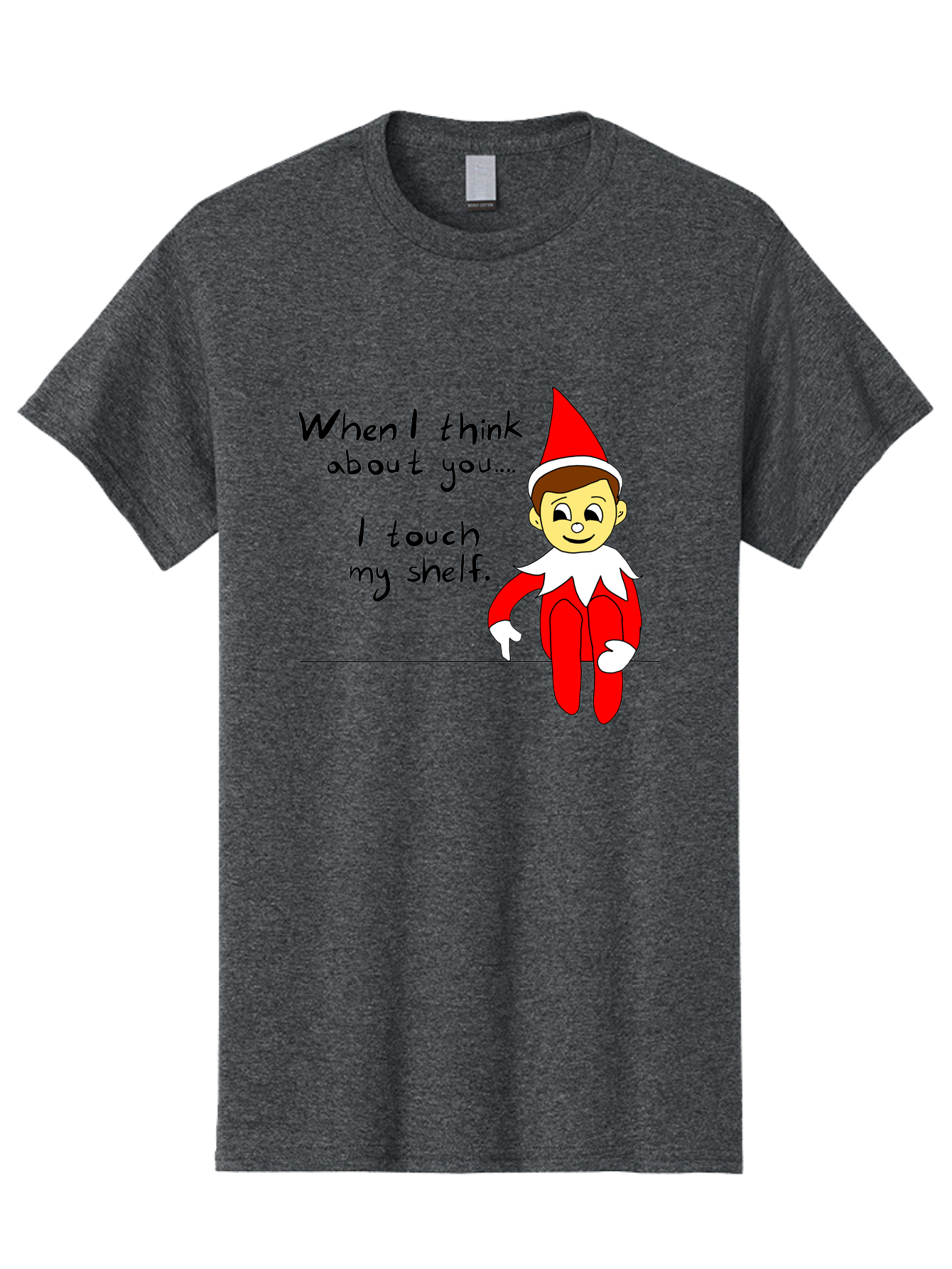 Elf-On-The-Shelf-Meme Men'S Graphic Tee, 100% Cotton, Comfortable Casual Summer Wear, Machine Washable, Elf On The Shelf, Christmas Humor, Funny Elf, Holiday Jokes, Christmas Fun, Elf Antics, Festive Humor -  Aaa031