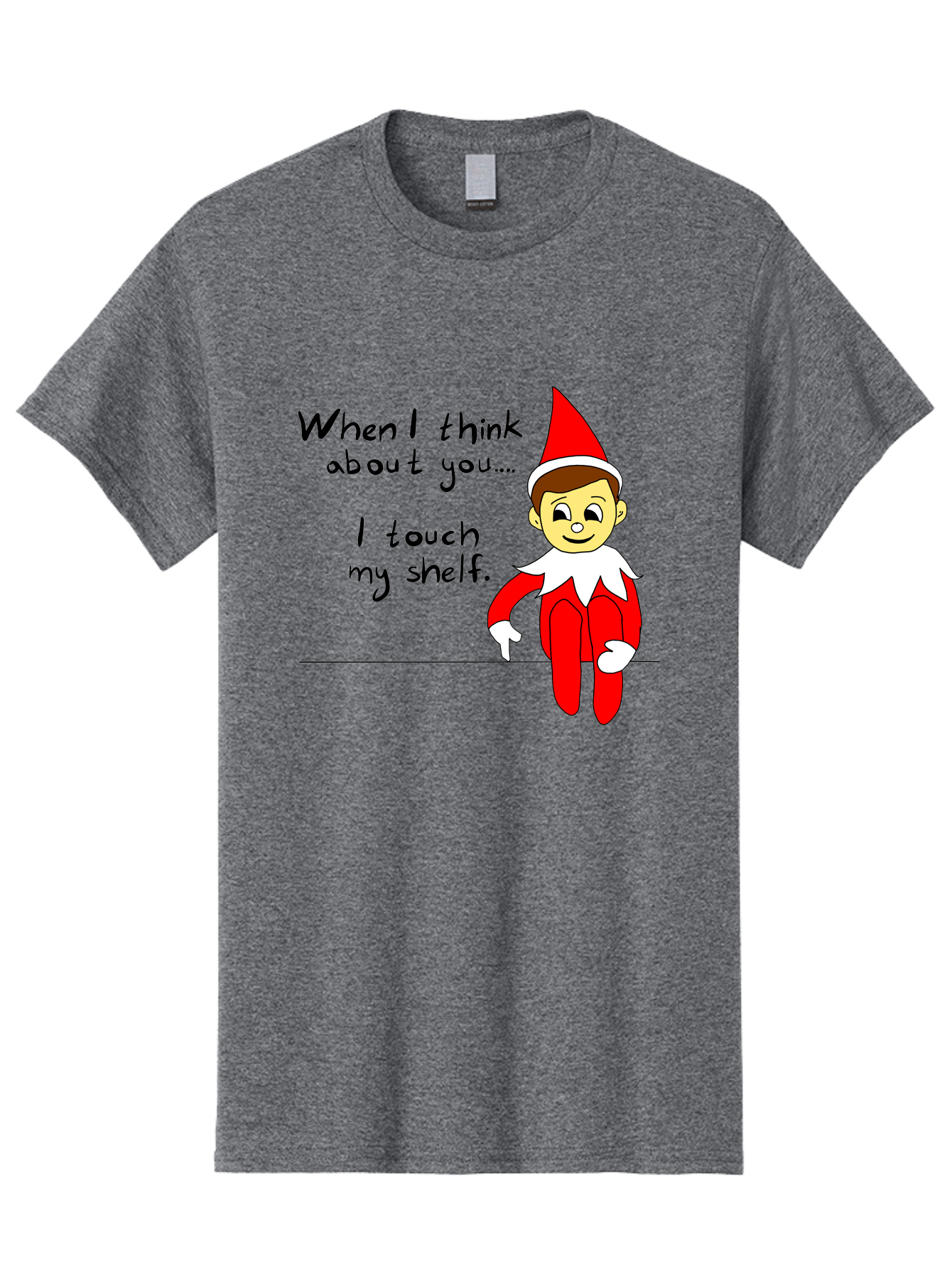 Elf-On-The-Shelf-Meme Men'S Graphic Tee, 100% Cotton, Comfortable Casual Summer Wear, Machine Washable, Elf On The Shelf, Christmas Humor, Funny Elf, Holiday Jokes, Christmas Fun, Elf Antics, Festive Humor -  Aaa031 29