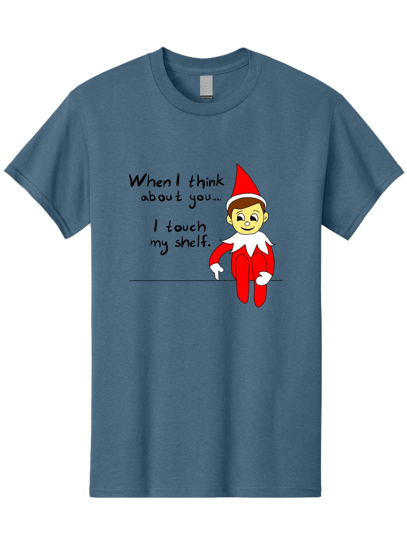 Elf-On-The-Shelf-Meme Men'S Graphic Tee, 100% Cotton, Comfortable Casual Summer Wear, Machine Washable, Elf On The Shelf, Christmas Humor, Funny Elf, Holiday Jokes, Christmas Fun, Elf Antics, Festive Humor -  Aaa031 27