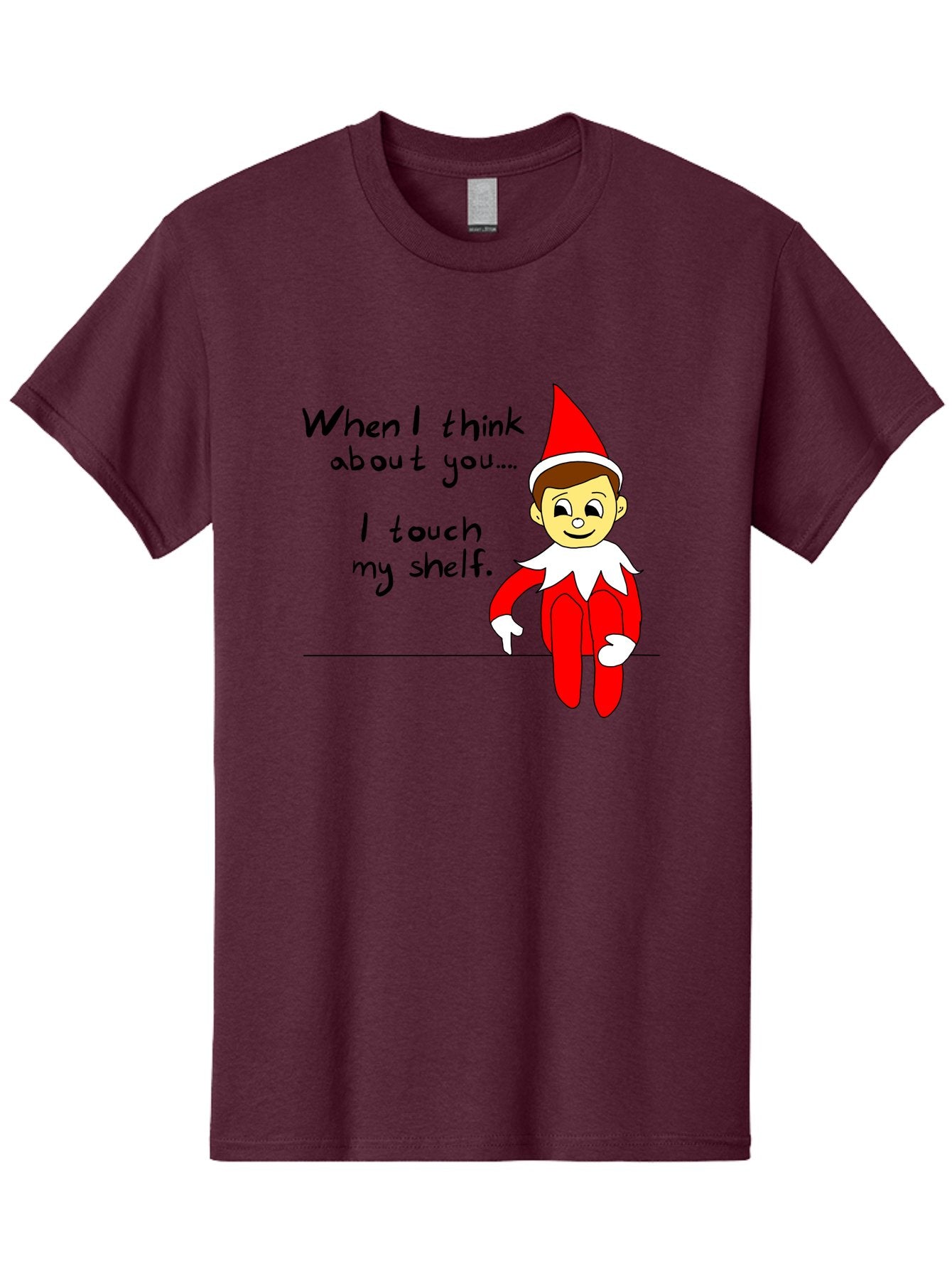 Elf-On-The-Shelf-Meme Men'S Graphic Tee, 100% Cotton, Comfortable Casual Summer Wear, Machine Washable, Elf On The Shelf, Christmas Humor, Funny Elf, Holiday Jokes, Christmas Fun, Elf Antics, Festive Humor -  Aaa031 17
