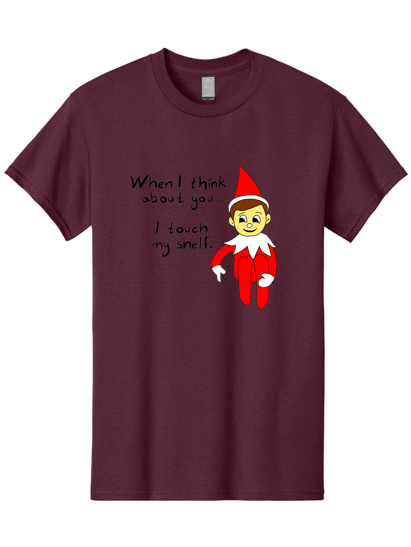 Elf-On-The-Shelf-Meme Men'S Graphic Tee, 100% Cotton, Comfortable Casual Summer Wear, Machine Washable, Elf On The Shelf, Christmas Humor, Funny Elf, Holiday Jokes, Christmas Fun, Elf Antics, Festive Humor -  Aaa031 3