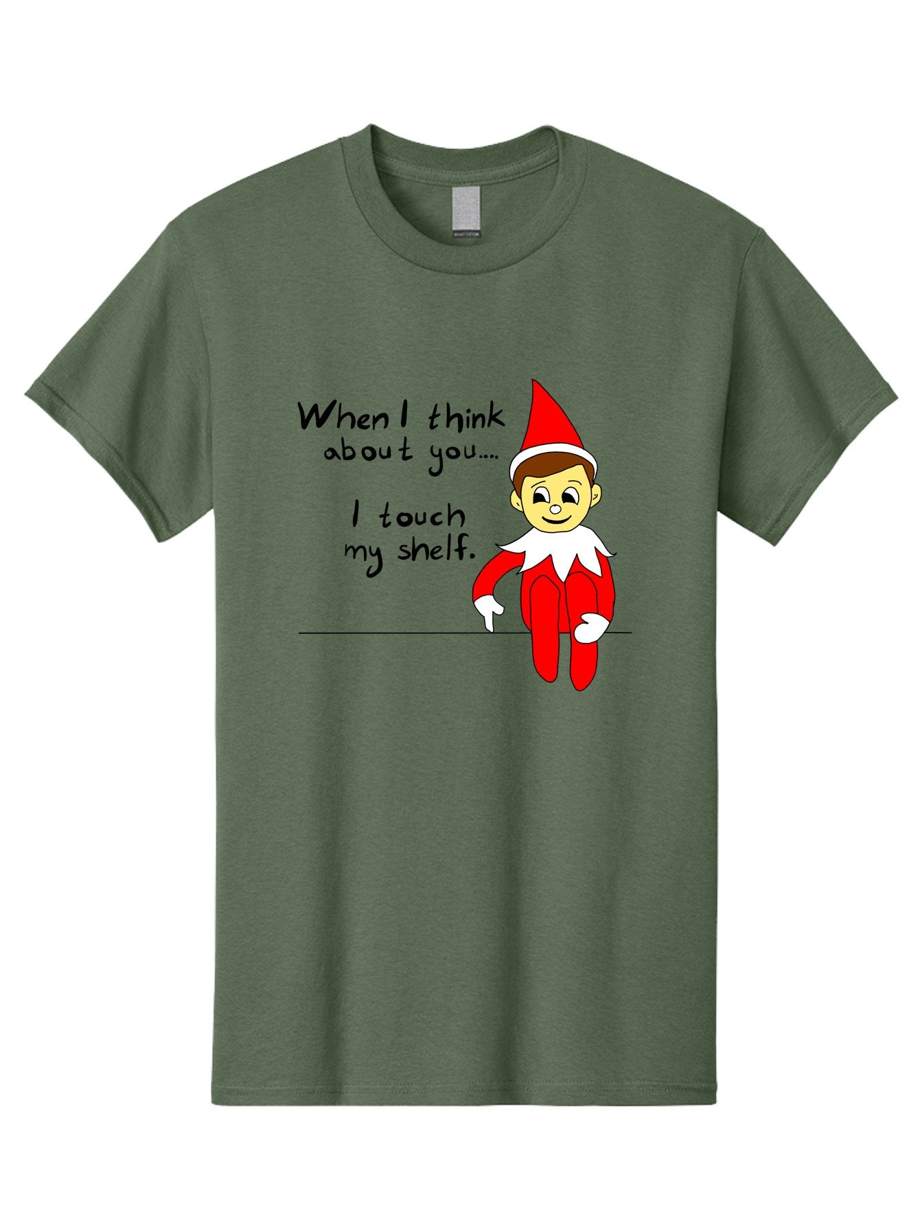 Elf-On-The-Shelf-Meme Men'S Graphic Tee, 100% Cotton, Comfortable Casual Summer Wear, Machine Washable, Elf On The Shelf, Christmas Humor, Funny Elf, Holiday Jokes, Christmas Fun, Elf Antics, Festive Humor -  Aaa031 7