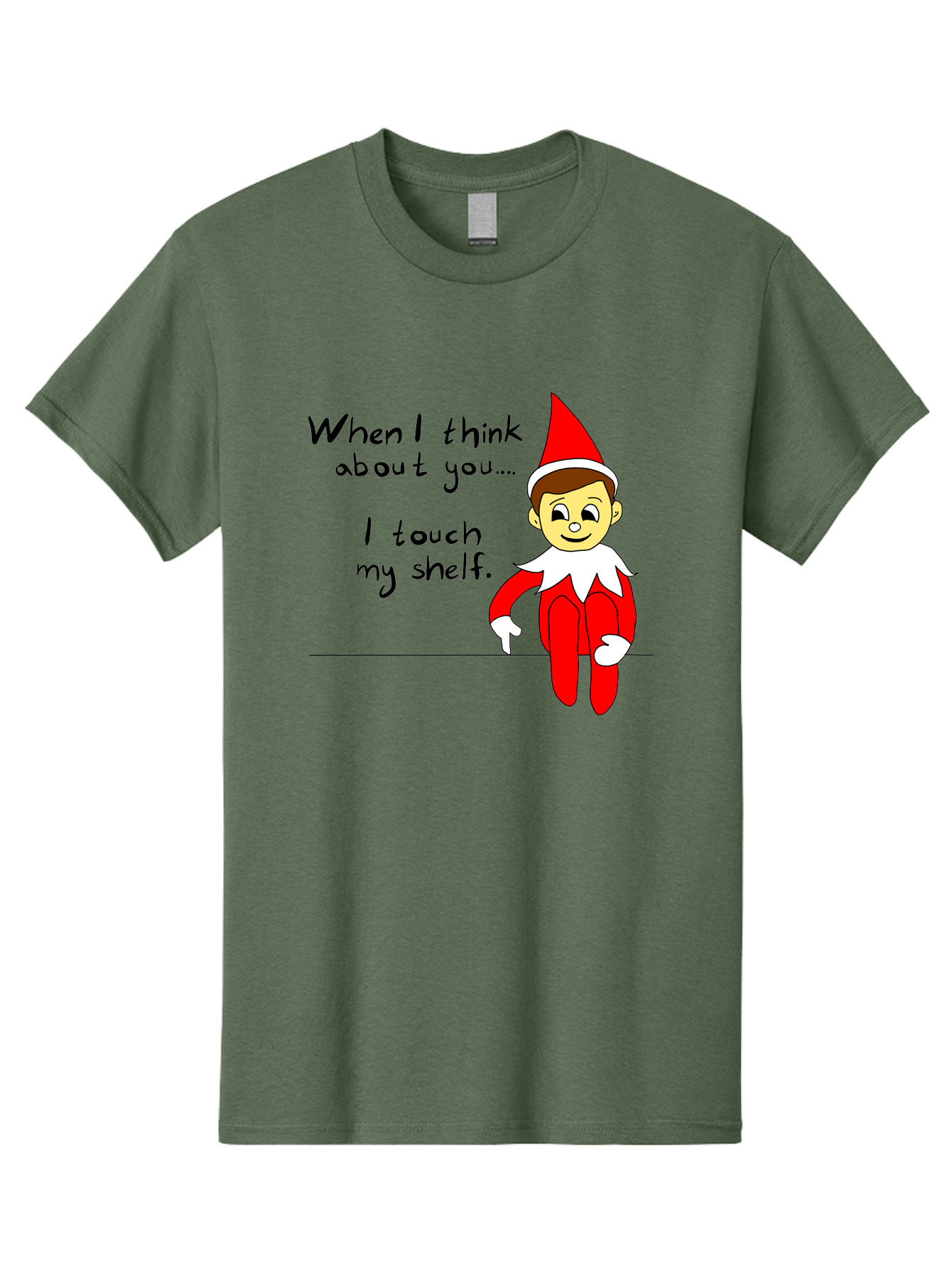 Elf-On-The-Shelf-Meme Men'S Graphic Tee, 100% Cotton, Comfortable Casual Summer Wear, Machine Washable, Elf On The Shelf, Christmas Humor, Funny Elf, Holiday Jokes, Christmas Fun, Elf Antics, Festive Humor -  Aaa031 25