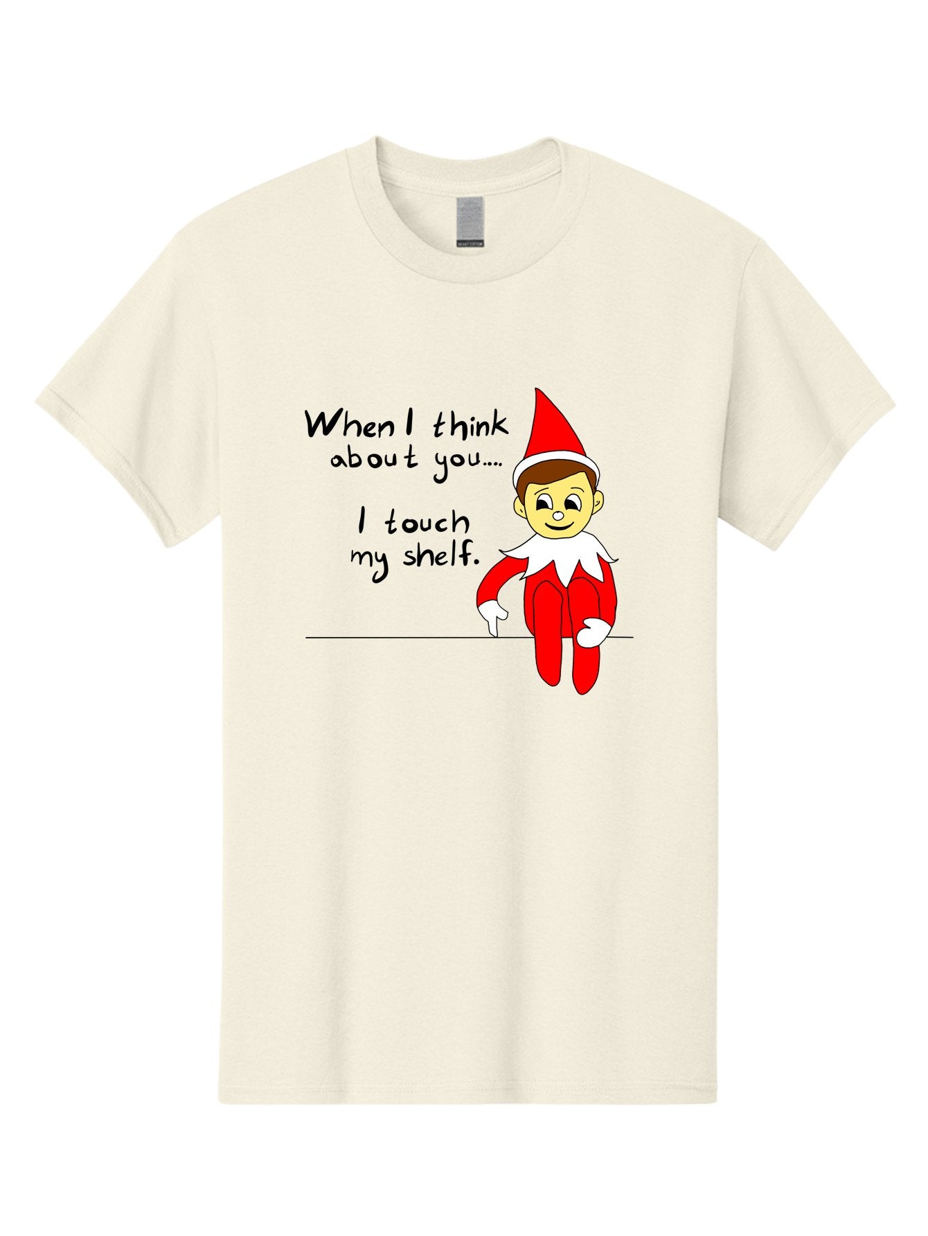 Elf-On-The-Shelf-Meme Men'S Graphic Tee, 100% Cotton, Comfortable Casual Summer Wear, Machine Washable, Elf On The Shelf, Christmas Humor, Funny Elf, Holiday Jokes, Christmas Fun, Elf Antics, Festive Humor -  Aaa031 15