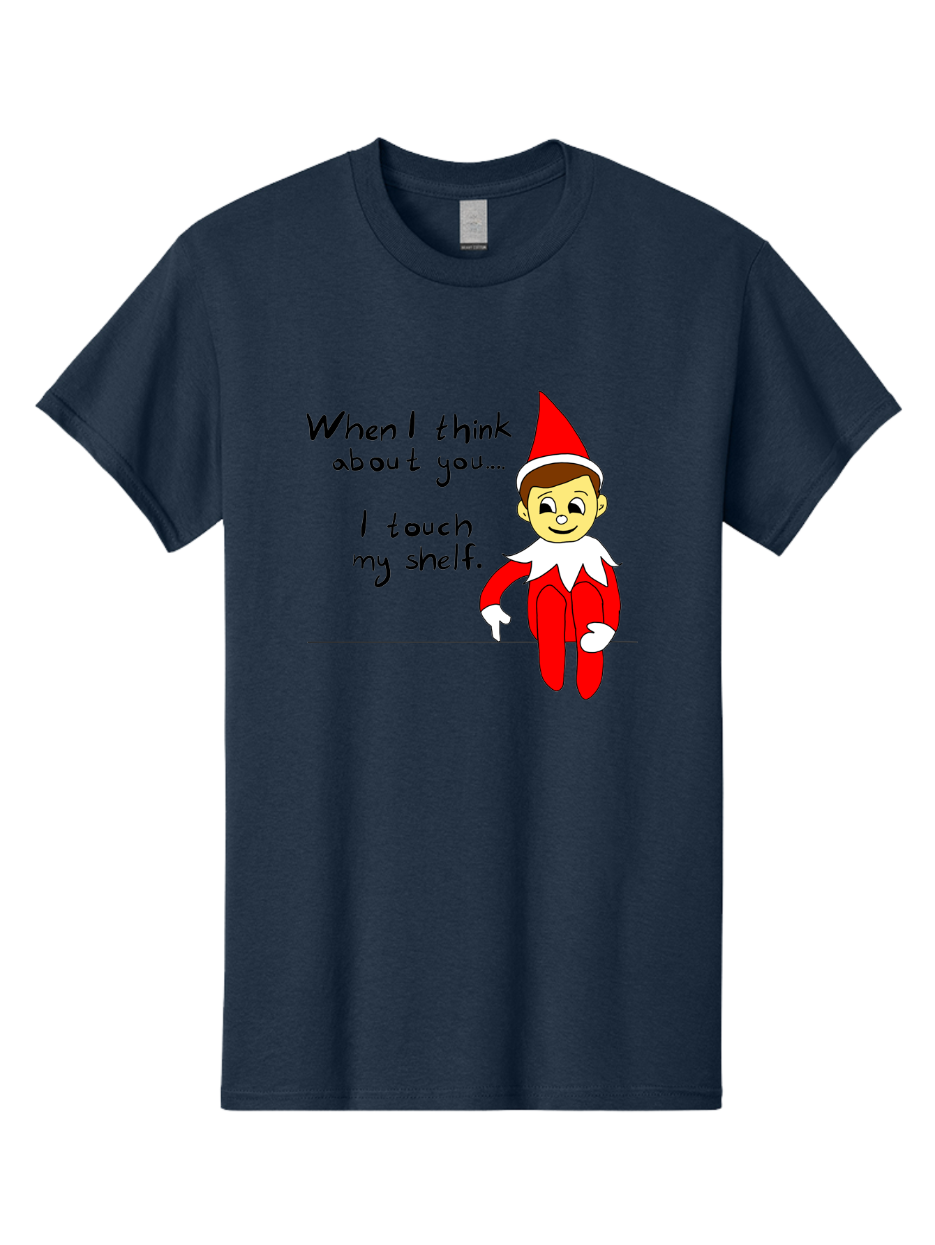 Elf-On-The-Shelf-Meme Men'S Graphic Tee, 100% Cotton, Comfortable Casual Summer Wear, Machine Washable, Elf On The Shelf, Christmas Humor, Funny Elf, Holiday Jokes, Christmas Fun, Elf Antics, Festive Humor -  Aaa031 19