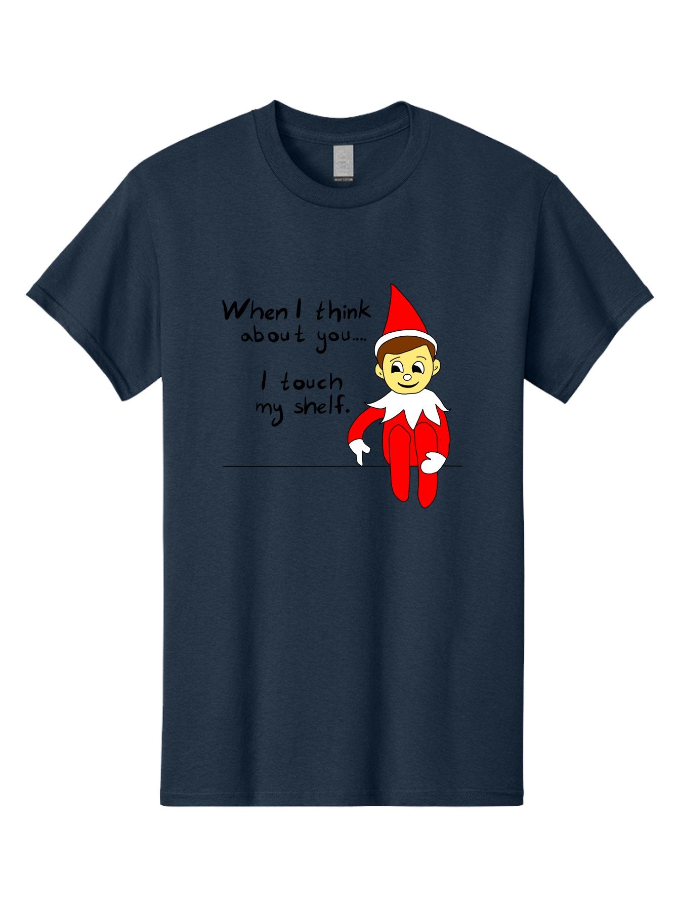 Elf-On-The-Shelf-Meme Men'S Graphic Tee, 100% Cotton, Comfortable Casual Summer Wear, Machine Washable, Elf On The Shelf, Christmas Humor, Funny Elf, Holiday Jokes, Christmas Fun, Elf Antics, Festive Humor -  Aaa031 11