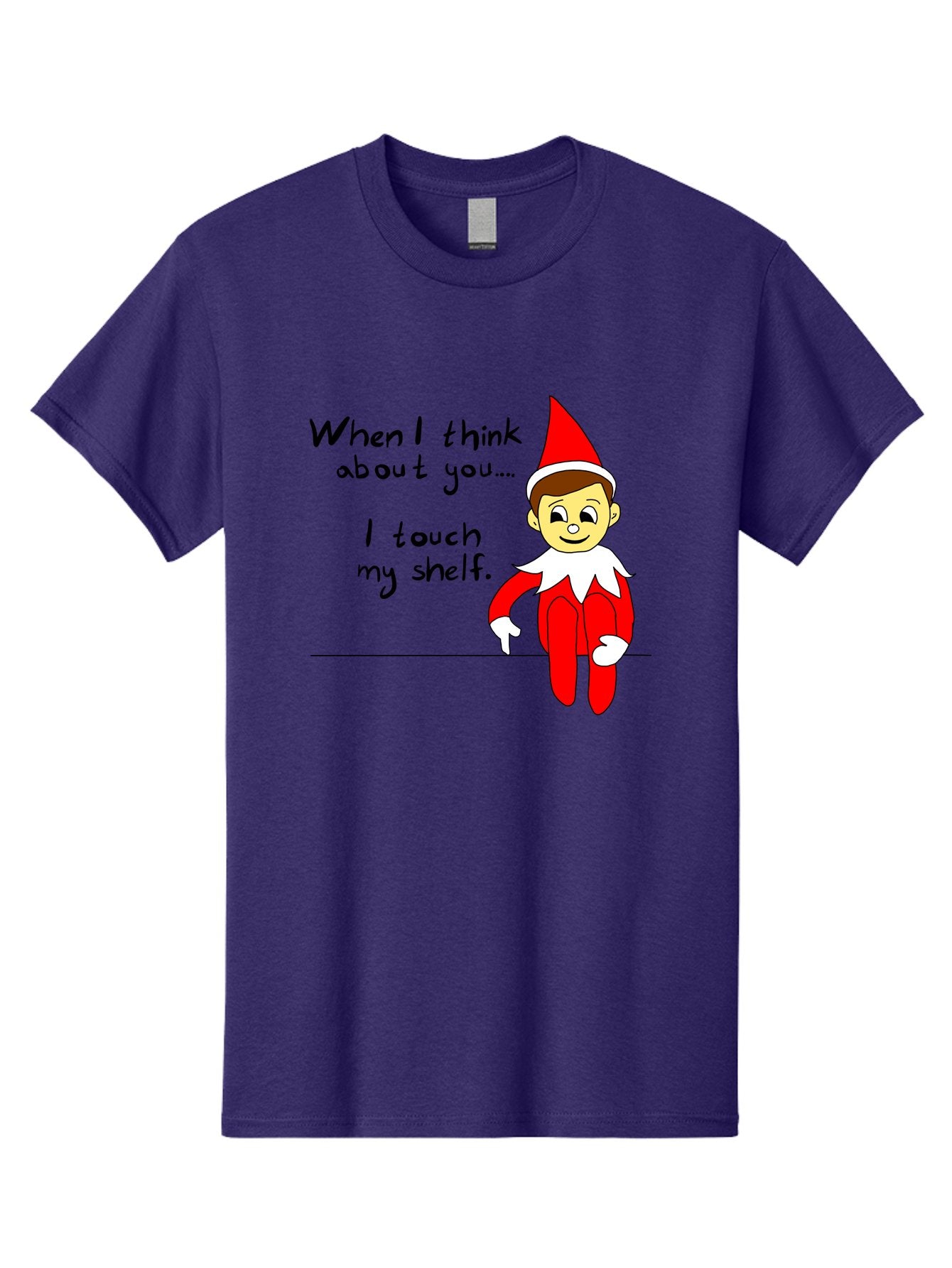 Elf-On-The-Shelf-Meme Men'S Graphic Tee, 100% Cotton, Comfortable Casual Summer Wear, Machine Washable, Elf On The Shelf, Christmas Humor, Funny Elf, Holiday Jokes, Christmas Fun, Elf Antics, Festive Humor -  Aaa031 21