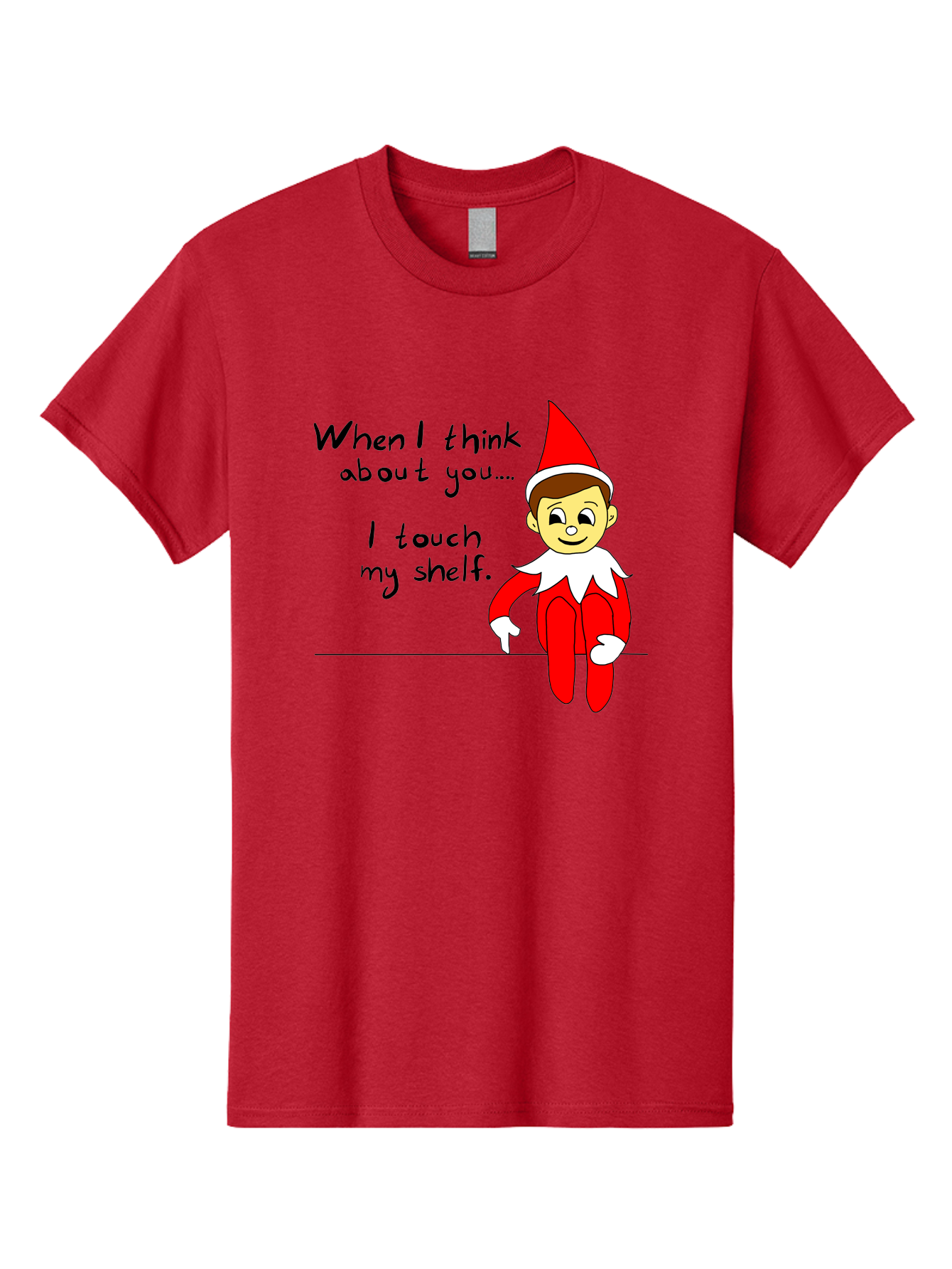 Elf-On-The-Shelf-Meme Men'S Graphic Tee, 100% Cotton, Comfortable Casual Summer Wear, Machine Washable, Elf On The Shelf, Christmas Humor, Funny Elf, Holiday Jokes, Christmas Fun, Elf Antics, Festive Humor -  Aaa031 27