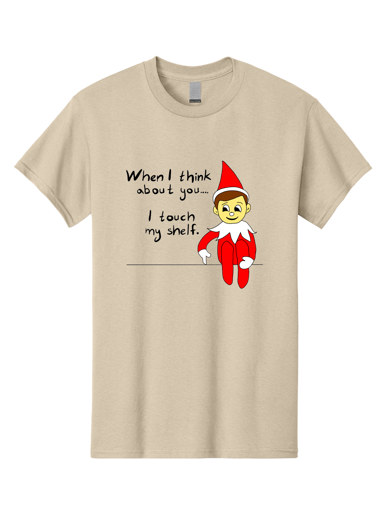 Elf-On-The-Shelf-Meme Men'S Graphic Tee, 100% Cotton, Comfortable Casual Summer Wear, Machine Washable, Elf On The Shelf, Christmas Humor, Funny Elf, Holiday Jokes, Christmas Fun, Elf Antics, Festive Humor -  Aaa031 7