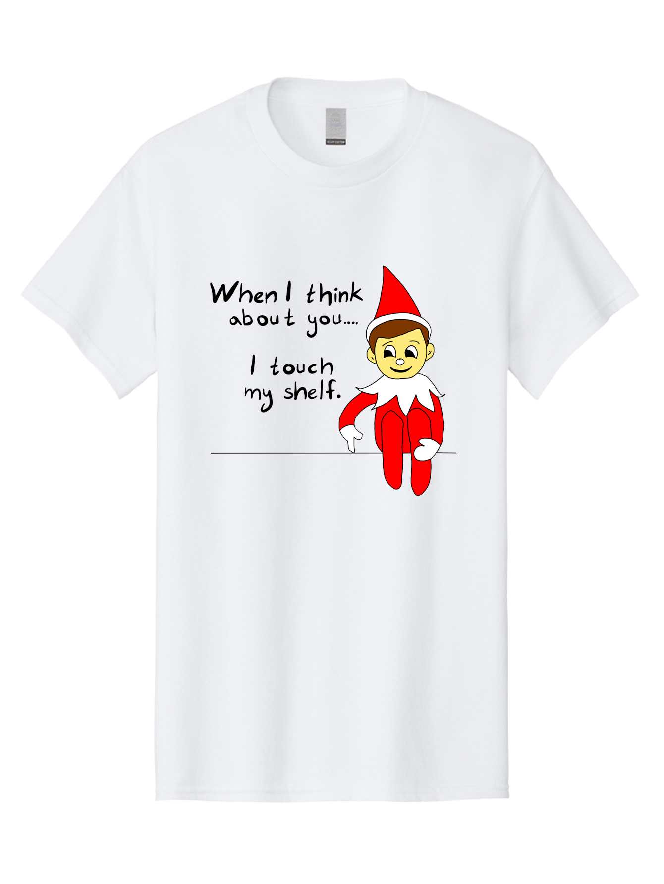 Elf-On-The-Shelf-Meme Men'S Graphic Tee, 100% Cotton, Comfortable Casual Summer Wear, Machine Washable, Elf On The Shelf, Christmas Humor, Funny Elf, Holiday Jokes, Christmas Fun, Elf Antics, Festive Humor -  Aaa031 9