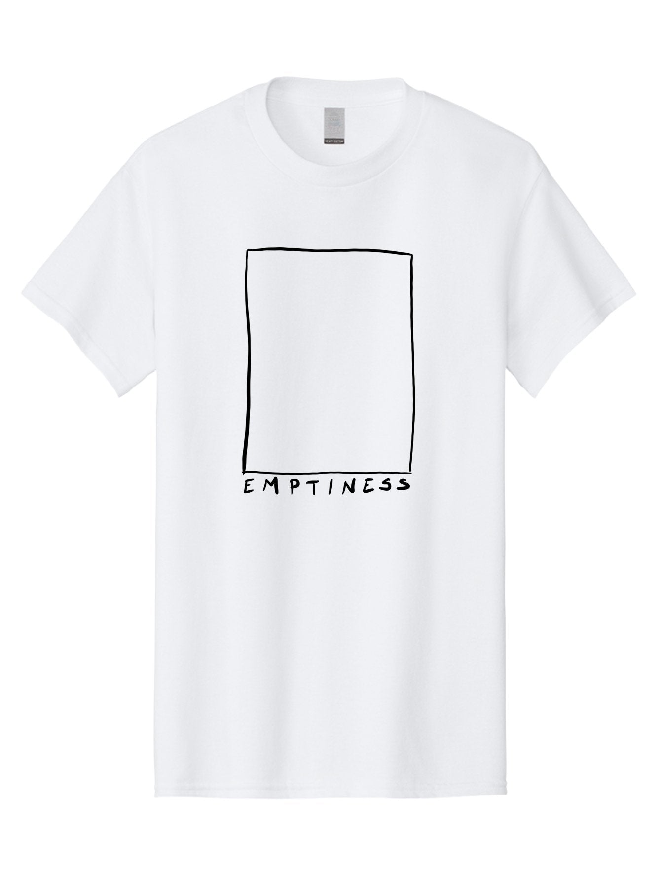 Emptiness Men'S Graphic Tee, 100% Cotton, Comfortable Casual Summer Wear, Machine Washable, Hand Drawn Rectangle, Empty Space, Minimalist Design, Abstract Art, Void, Blank Slate, Simplicity, Monochrome Illustration, Abstract Expressionism -  Aaa032 17
