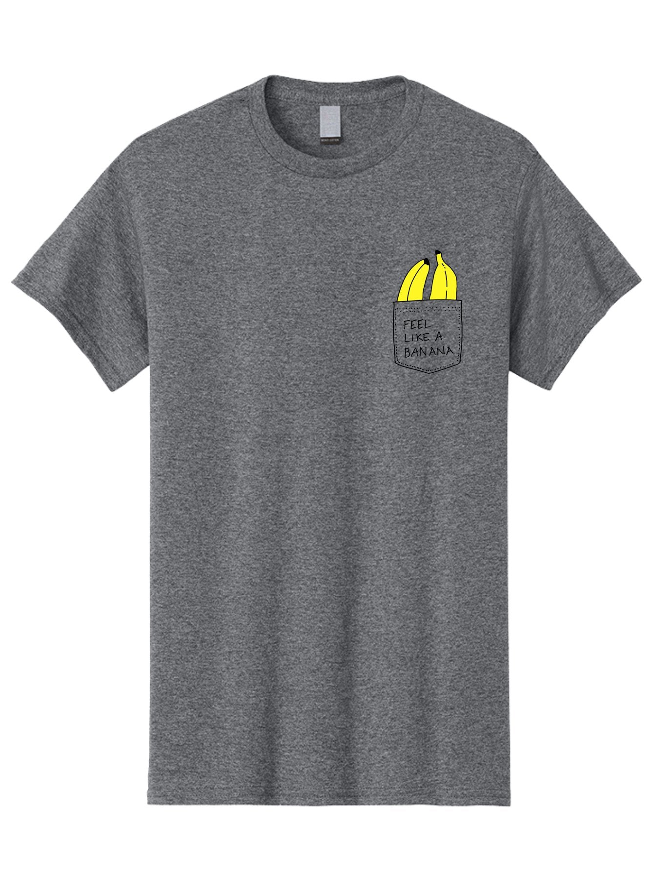 Feel-Like-A-Banana Men'S Graphic Tee, 100% Cotton, Comfortable Casual Summer Wear, Machine Washable, Yellow Bananas, Playful Illustration, Pocket With Text, Humorous Quote, Funny Design, Quirky Art, Banana Theme, Creative Typography, -  Aaa036 29