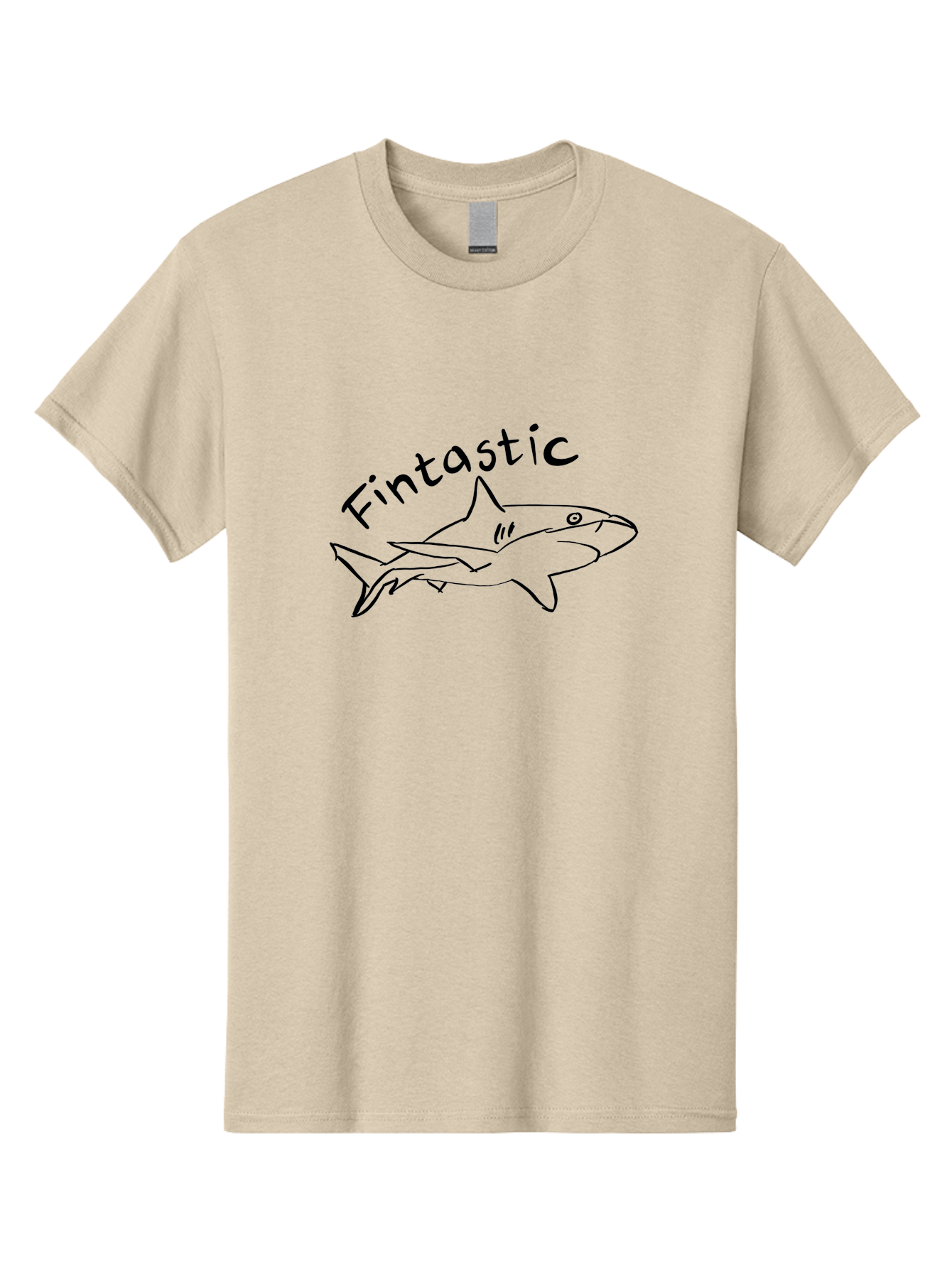 Fintastic-Shark Men'S Graphic Tee, 100% Cotton, Comfortable Casual Summer Wear, Machine Washable, Shark Graphic, Hand Drawn Illustration, Marine Life Art, Fin-Tastic Design, Ocean Creature, Cartoon Shark, Fish-Themed Graphic -  Aaa038 27