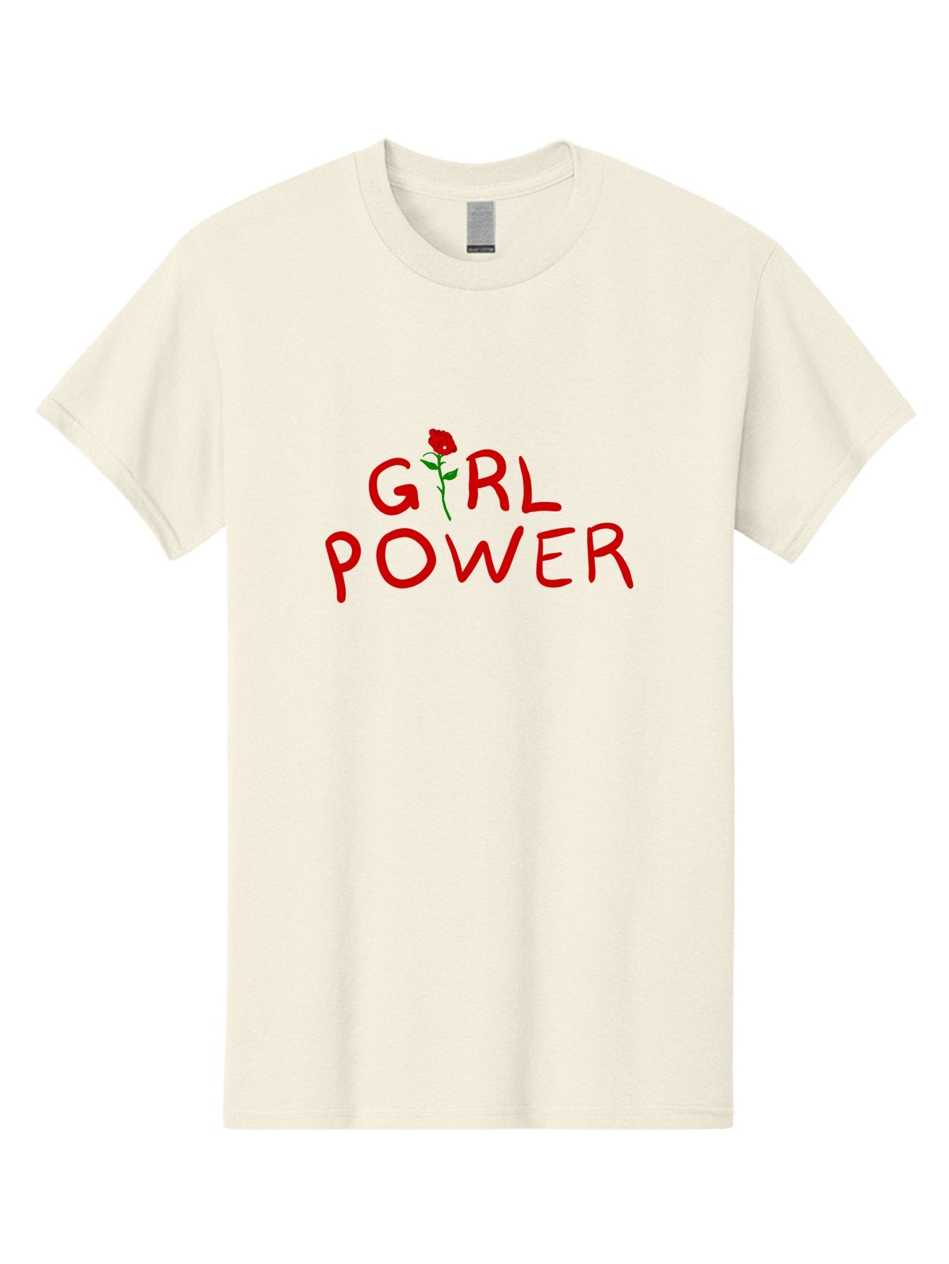 Girl-Power Men'S Graphic Tee, 100% Cotton, Comfortable Casual Summer Wear, Machine Washable, Girl Power, Feminist Movement, Empowerment, Red Rose, Symbol Of Strength, Women'S Rights, Independence -  Aaa043