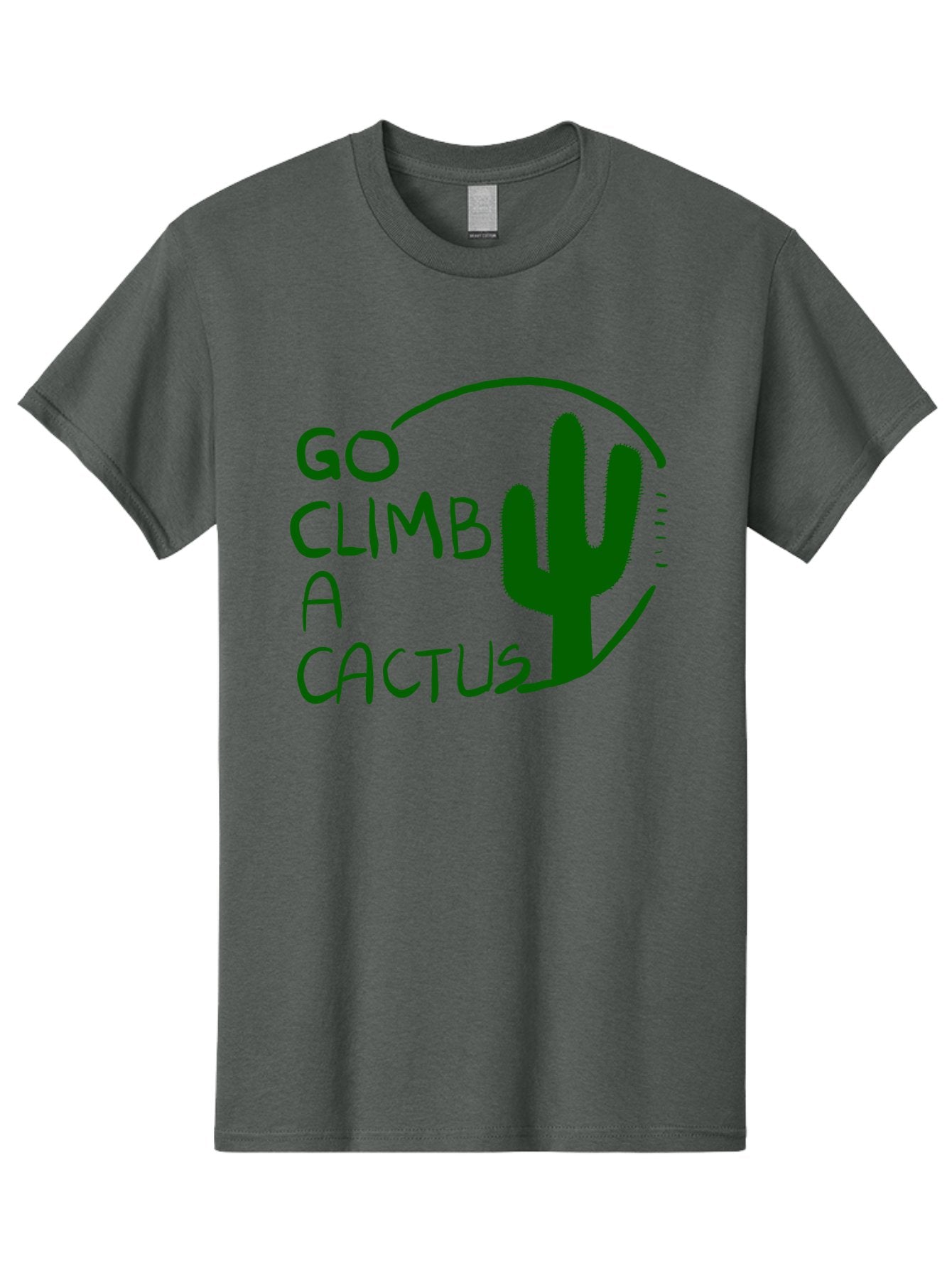 Go-Climb-A-Cactus Men'S Graphic Tee, 100% Cotton, Comfortable Casual Summer Wear, Machine Washable, Go Climb Cactus, Funny Sayings, Motivational Quotes, Satire, Humor, Adventure, Outdoors, Quirky, Cactus Love, Sarcasm -  Aaa047 3