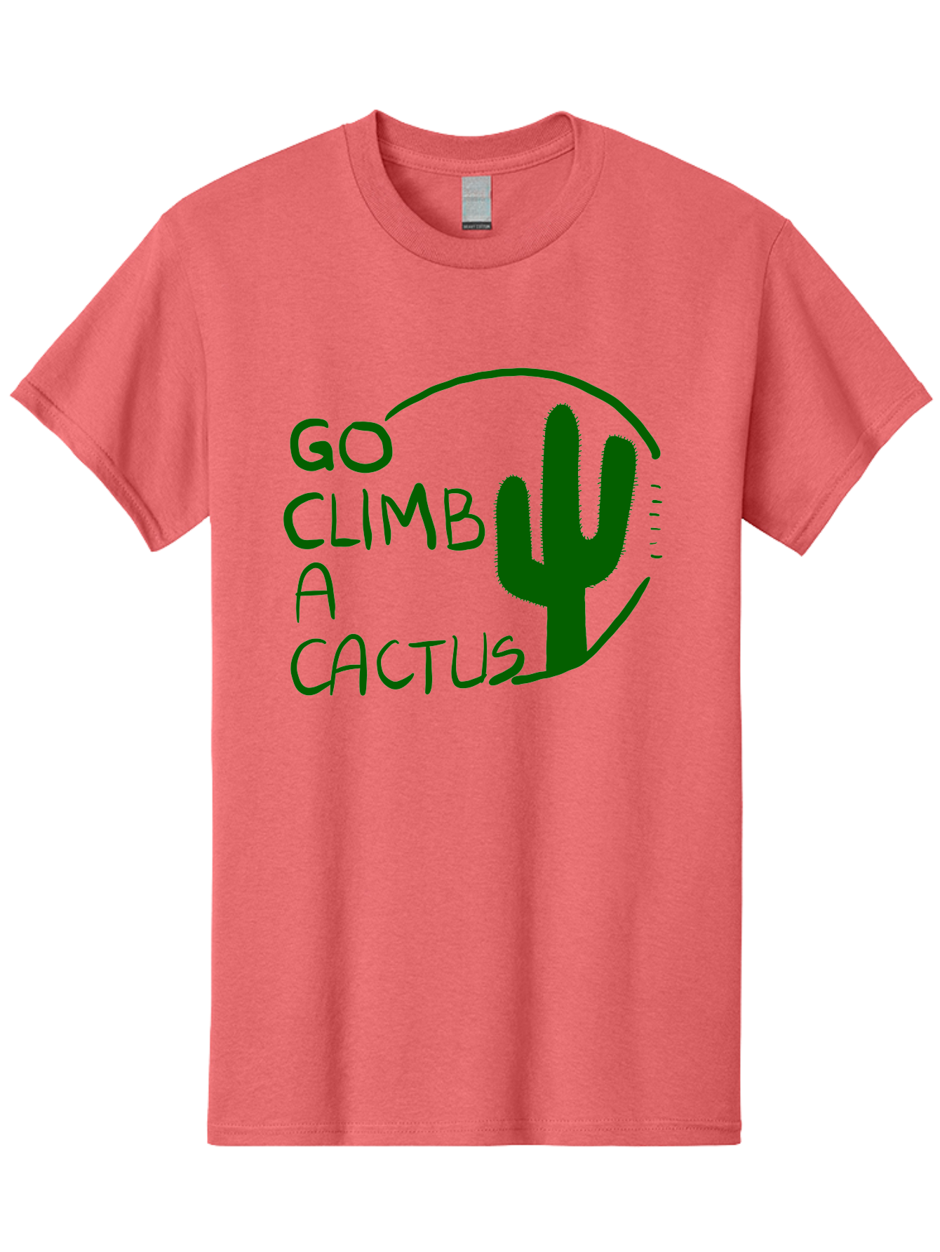 Go-Climb-A-Cactus Men'S Graphic Tee, 100% Cotton, Comfortable Casual Summer Wear, Machine Washable, Go Climb Cactus, Funny Sayings, Motivational Quotes, Satire, Humor, Adventure, Outdoors, Quirky, Cactus Love, Sarcasm -  Aaa047 9