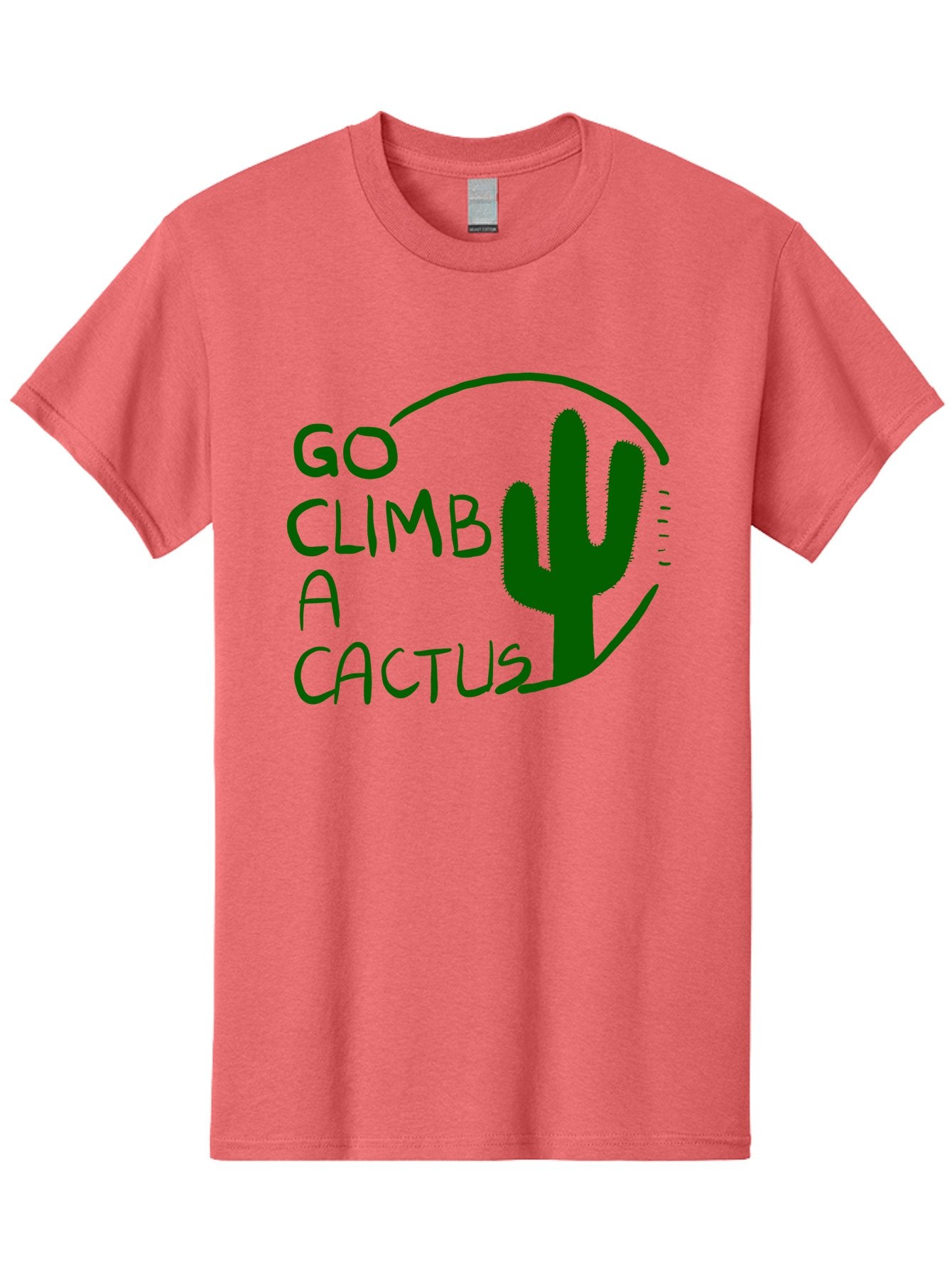 Go-Climb-A-Cactus Men'S Graphic Tee, 100% Cotton, Comfortable Casual Summer Wear, Machine Washable, Go Climb Cactus, Funny Sayings, Motivational Quotes, Satire, Humor, Adventure, Outdoors, Quirky, Cactus Love, Sarcasm -  Aaa047 27