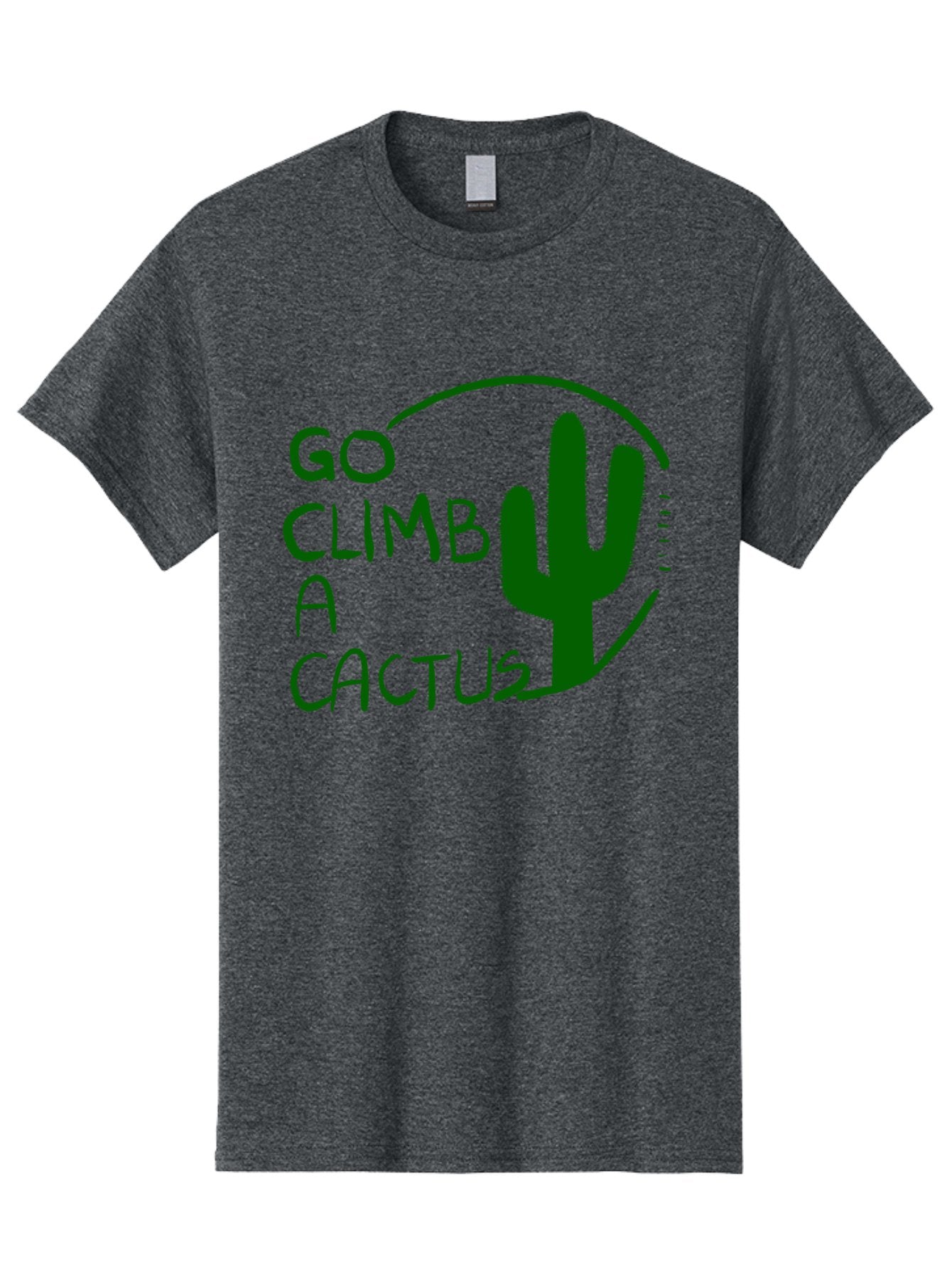 Go-Climb-A-Cactus Men'S Graphic Tee, 100% Cotton, Comfortable Casual Summer Wear, Machine Washable, Go Climb Cactus, Funny Sayings, Motivational Quotes, Satire, Humor, Adventure, Outdoors, Quirky, Cactus Love, Sarcasm -  Aaa047
