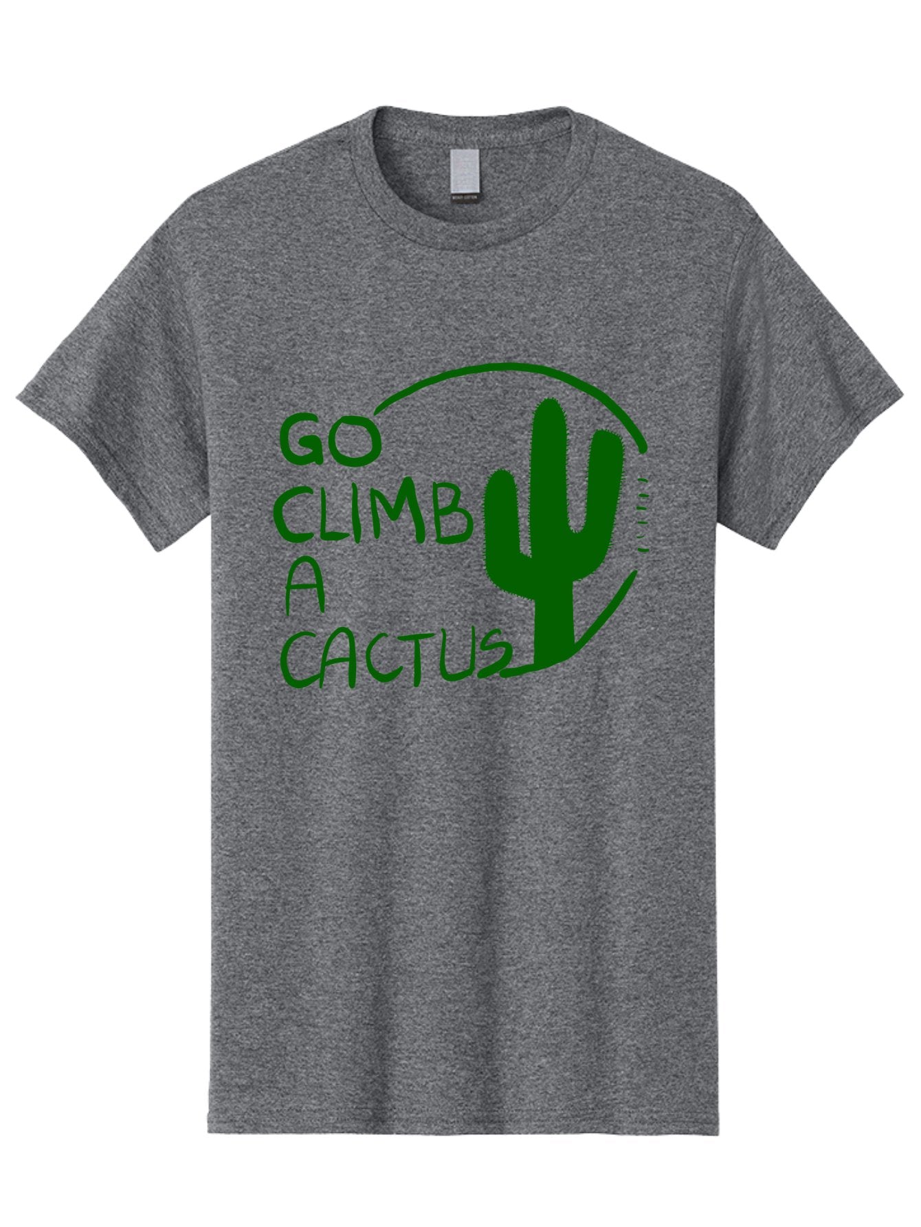 Go-Climb-A-Cactus Men'S Graphic Tee, 100% Cotton, Comfortable Casual Summer Wear, Machine Washable, Go Climb Cactus, Funny Sayings, Motivational Quotes, Satire, Humor, Adventure, Outdoors, Quirky, Cactus Love, Sarcasm -  Aaa047 9