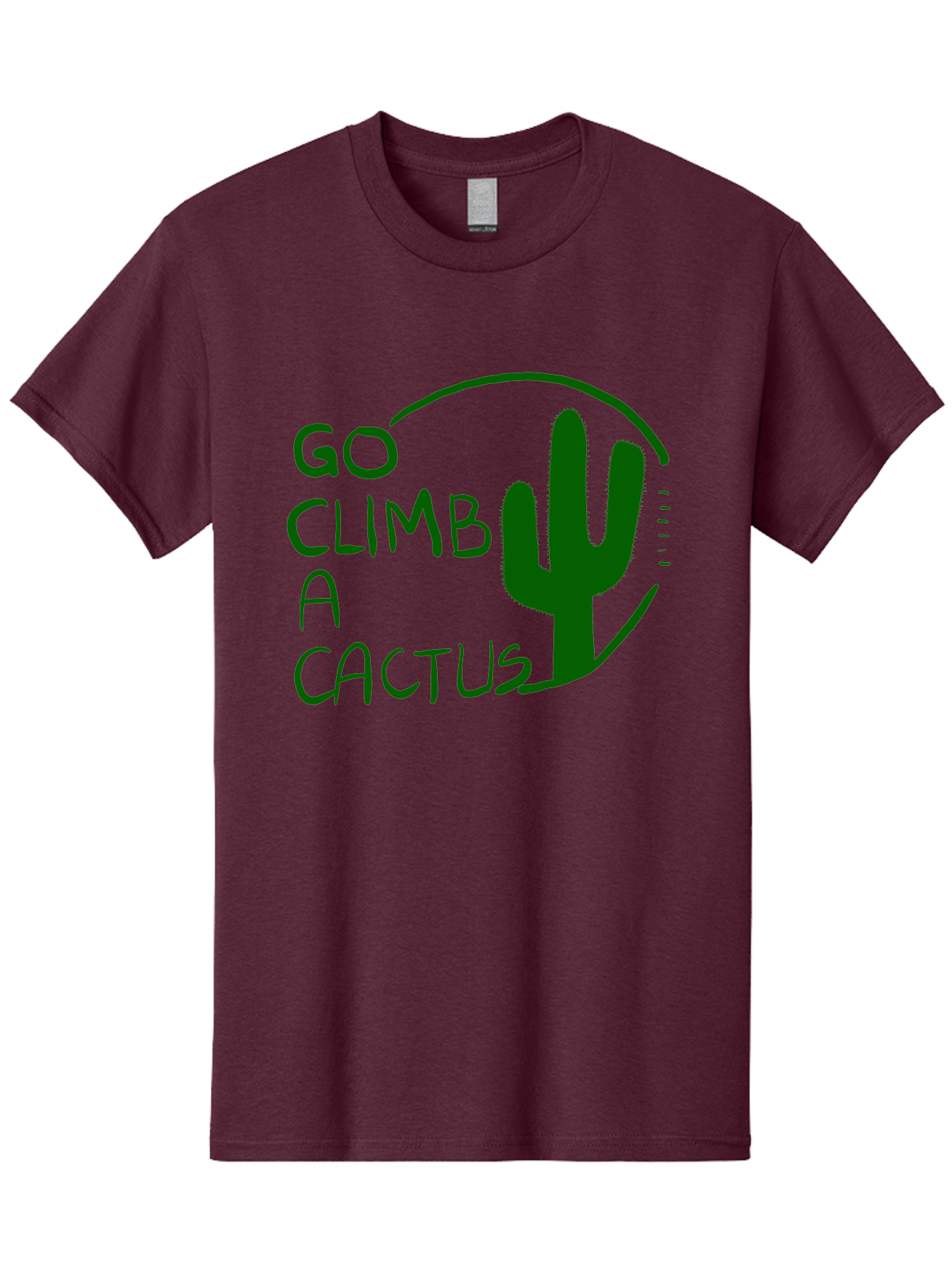 Go-Climb-A-Cactus Men'S Graphic Tee, 100% Cotton, Comfortable Casual Summer Wear, Machine Washable, Go Climb Cactus, Funny Sayings, Motivational Quotes, Satire, Humor, Adventure, Outdoors, Quirky, Cactus Love, Sarcasm -  Aaa047 21