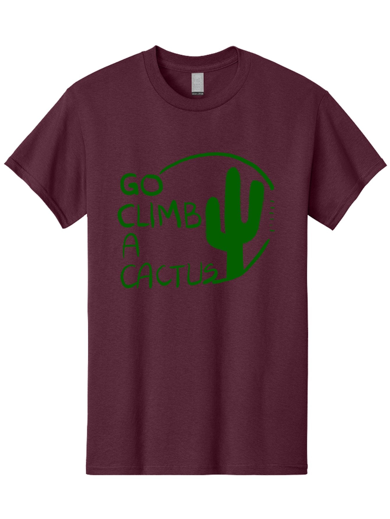Go-Climb-A-Cactus Men'S Graphic Tee, 100% Cotton, Comfortable Casual Summer Wear, Machine Washable, Go Climb Cactus, Funny Sayings, Motivational Quotes, Satire, Humor, Adventure, Outdoors, Quirky, Cactus Love, Sarcasm -  Aaa047 13