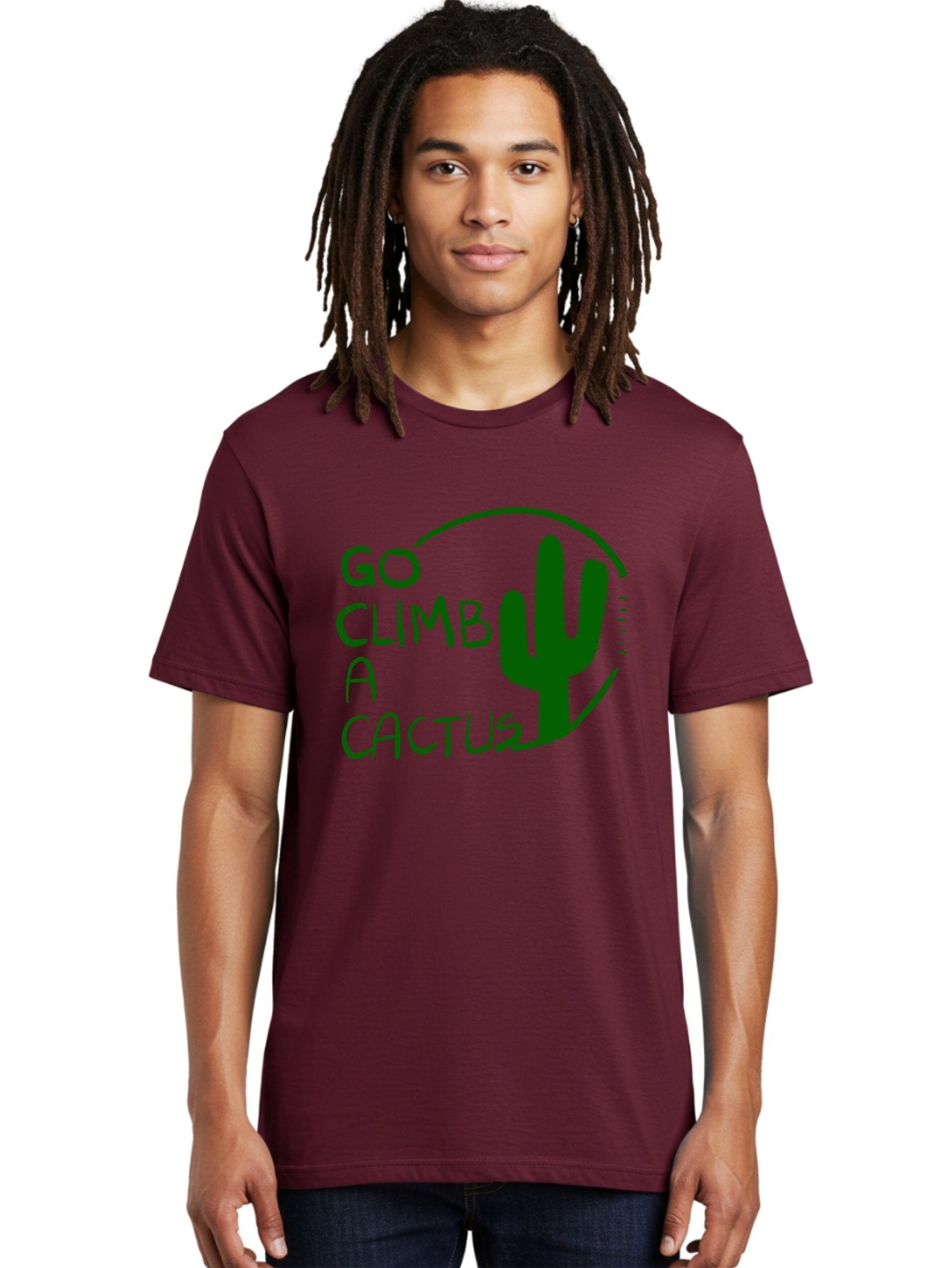 Go-Climb-A-Cactus Men'S Graphic Tee, 100% Cotton, Comfortable Casual Summer Wear, Machine Washable, Go Climb Cactus, Funny Sayings, Motivational Quotes, Satire, Humor, Adventure, Outdoors, Quirky, Cactus Love, Sarcasm -  Aaa047 14