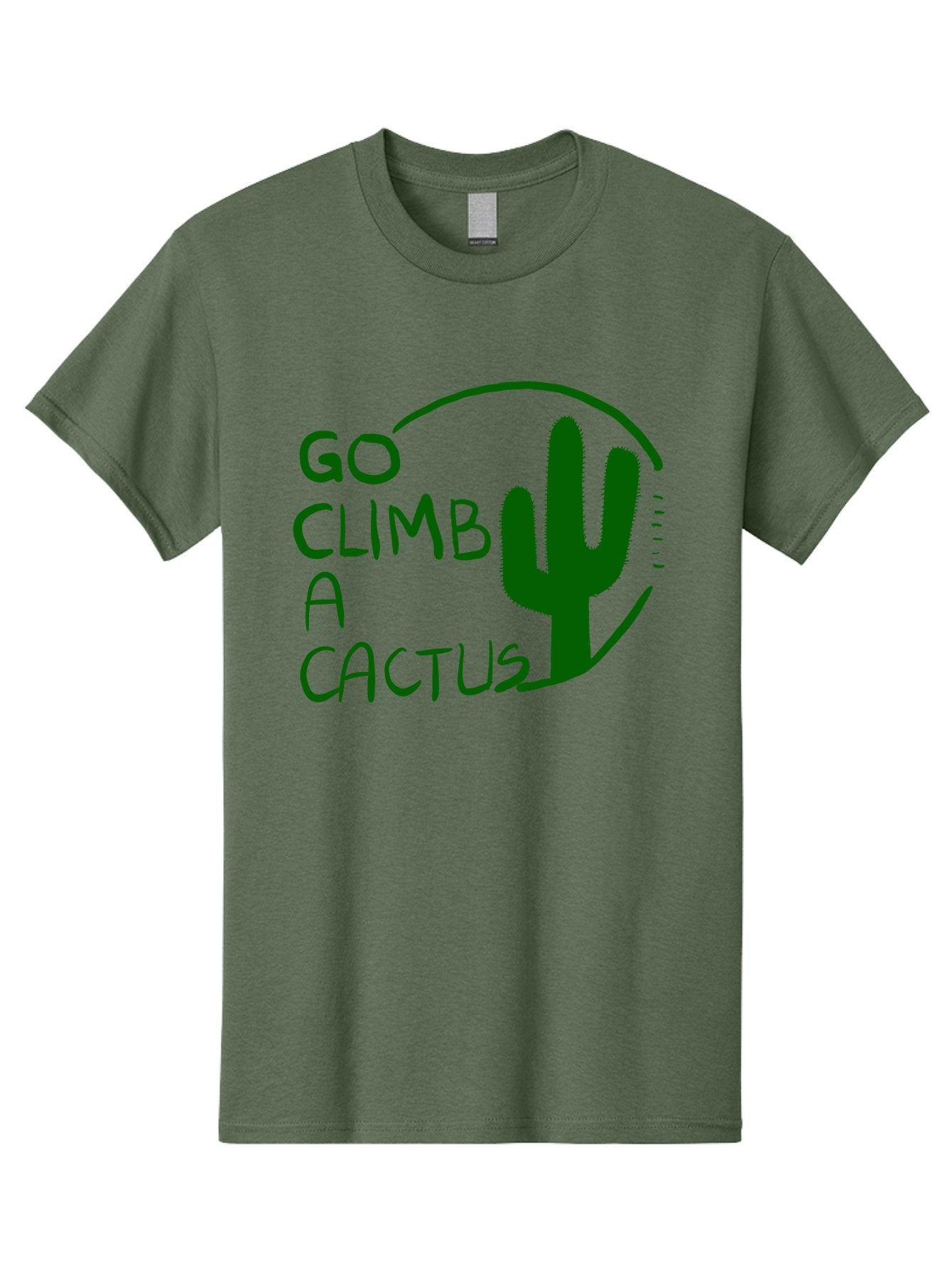 Go-Climb-A-Cactus Men'S Graphic Tee, 100% Cotton, Comfortable Casual Summer Wear, Machine Washable, Go Climb Cactus, Funny Sayings, Motivational Quotes, Satire, Humor, Adventure, Outdoors, Quirky, Cactus Love, Sarcasm -  Aaa047 5