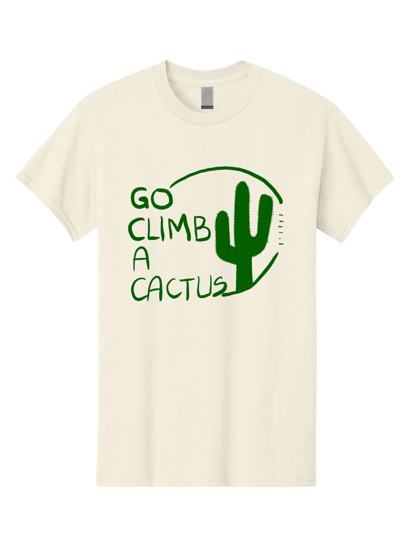 Go-Climb-A-Cactus Men'S Graphic Tee, 100% Cotton, Comfortable Casual Summer Wear, Machine Washable, Go Climb Cactus, Funny Sayings, Motivational Quotes, Satire, Humor, Adventure, Outdoors, Quirky, Cactus Love, Sarcasm -  Aaa047 19