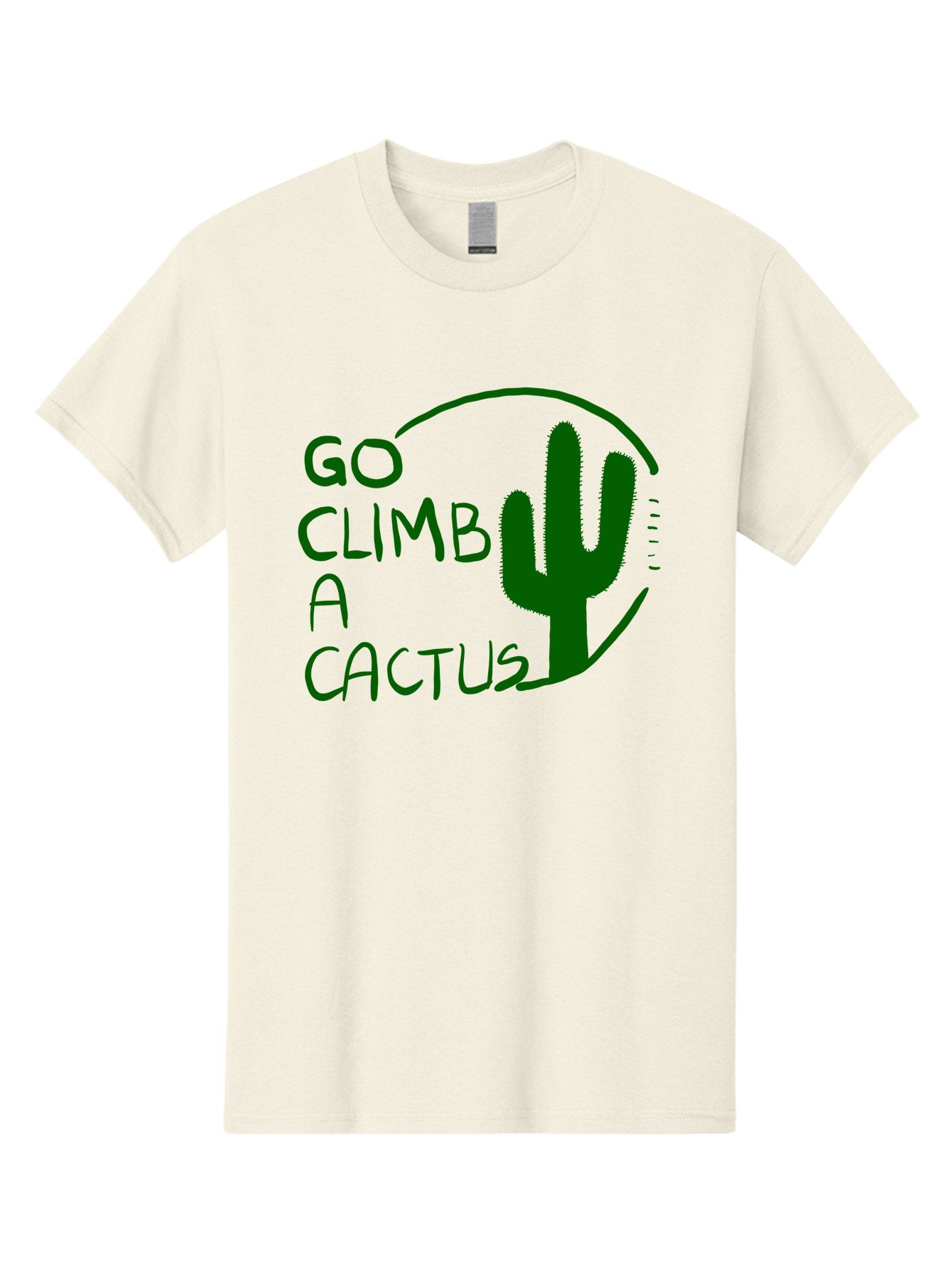 Go-Climb-A-Cactus Men'S Graphic Tee, 100% Cotton, Comfortable Casual Summer Wear, Machine Washable, Go Climb Cactus, Funny Sayings, Motivational Quotes, Satire, Humor, Adventure, Outdoors, Quirky, Cactus Love, Sarcasm -  Aaa047 17