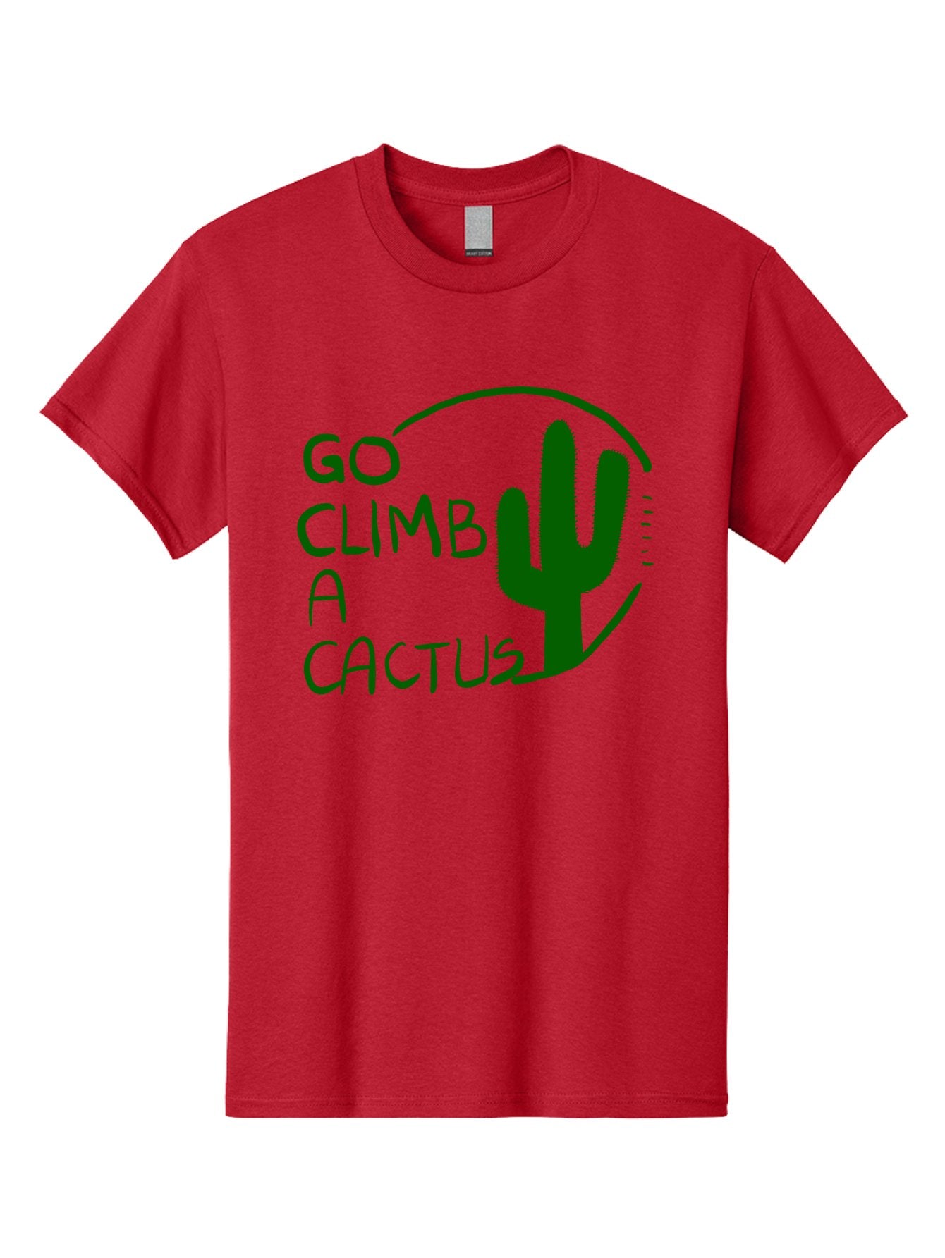 Go-Climb-A-Cactus Men'S Graphic Tee, 100% Cotton, Comfortable Casual Summer Wear, Machine Washable, Go Climb Cactus, Funny Sayings, Motivational Quotes, Satire, Humor, Adventure, Outdoors, Quirky, Cactus Love, Sarcasm -  Aaa047 7