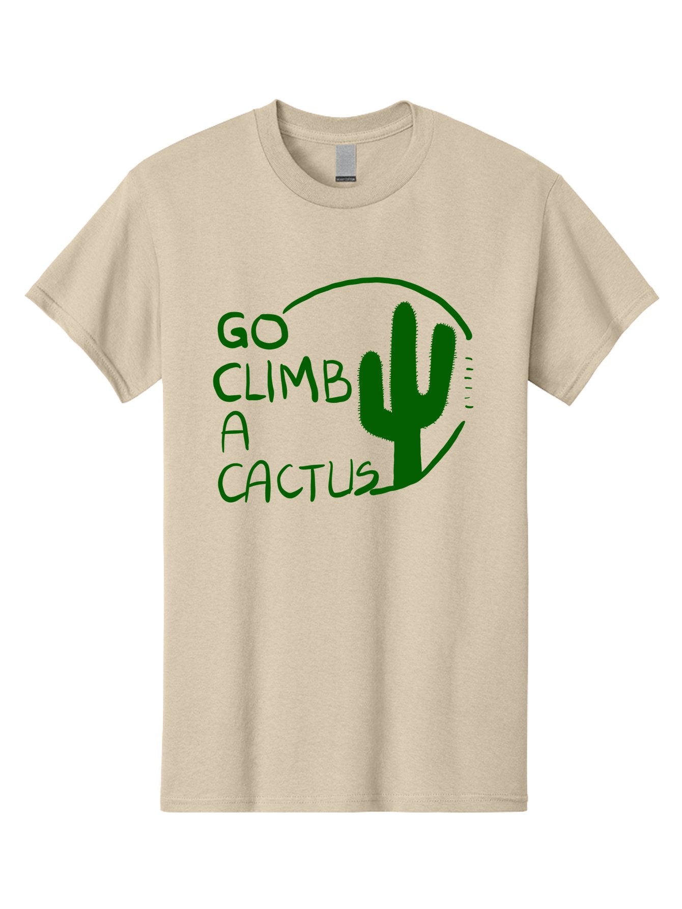 Go-Climb-A-Cactus Men'S Graphic Tee, 100% Cotton, Comfortable Casual Summer Wear, Machine Washable, Go Climb Cactus, Funny Sayings, Motivational Quotes, Satire, Humor, Adventure, Outdoors, Quirky, Cactus Love, Sarcasm -  Aaa047 11