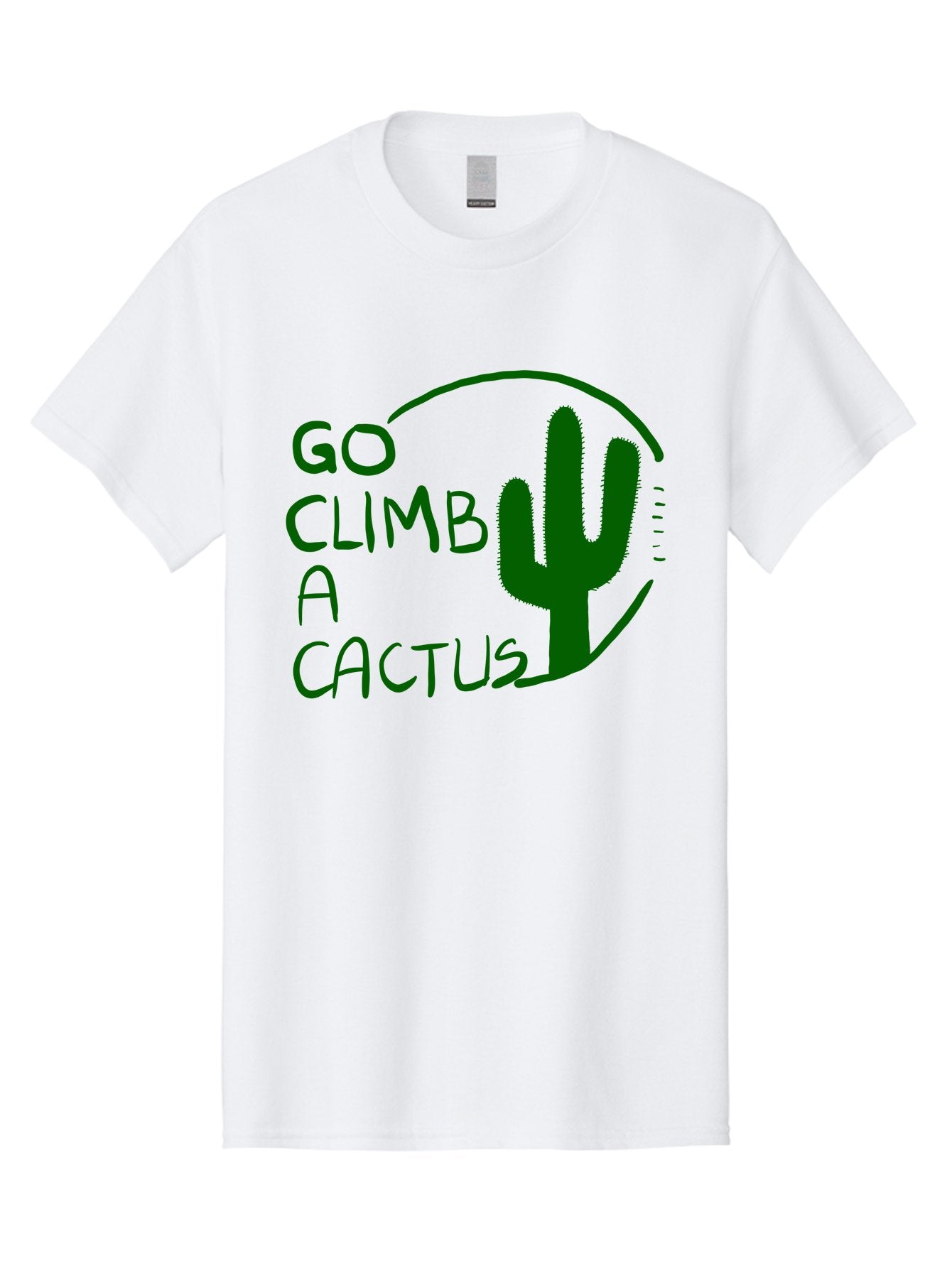 Go-Climb-A-Cactus Men'S Graphic Tee, 100% Cotton, Comfortable Casual Summer Wear, Machine Washable, Go Climb Cactus, Funny Sayings, Motivational Quotes, Satire, Humor, Adventure, Outdoors, Quirky, Cactus Love, Sarcasm -  Aaa047 23