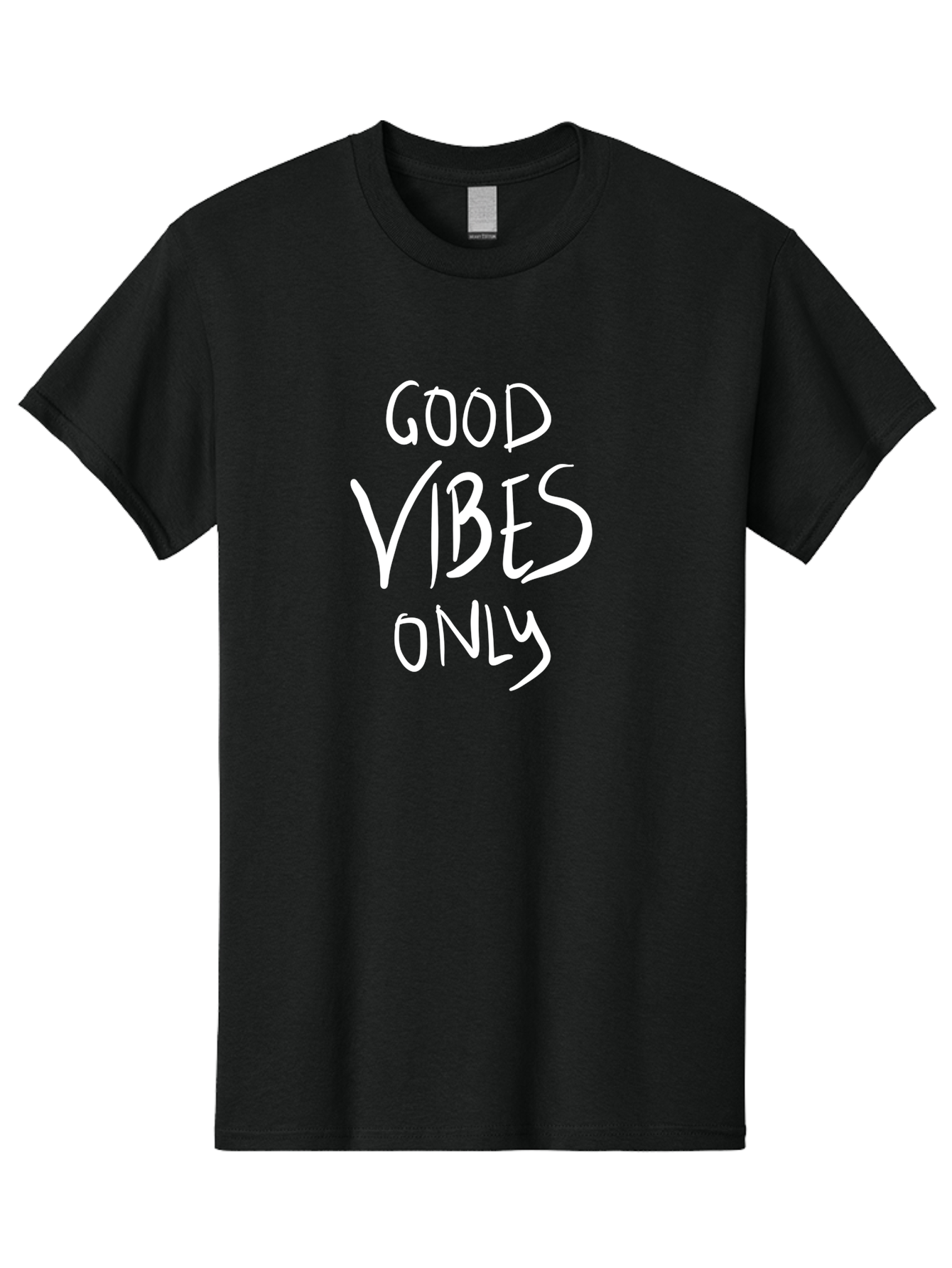 Good-Vibes-Only Men'S Graphic Tee, 100% Cotton, Comfortable Casual Summer Wear, Machine Washable, Positive Affirmations, Motivational Quotes, Good Vibes Only, Positivity, Inspiring Messages, Uplifting Quotes, Happy Thoughts -  Aaa048