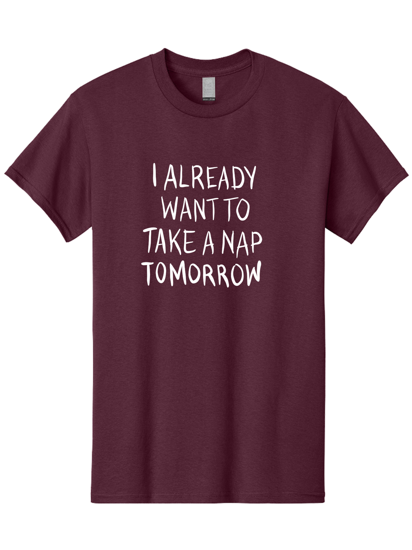 I-Already-Want-To-Take-A-Nap-Tomorrow Men'S Graphic Tee, 100% Cotton, Comfortable Casual Summer Wear, Machine Washable, Funny Quotes, Sleepy Vibes, Nap Time, Relaxation Mode, Tired Humor, Sleep Deprivation, Humorous Sayings, Funny Memes, -  Aaa056 23