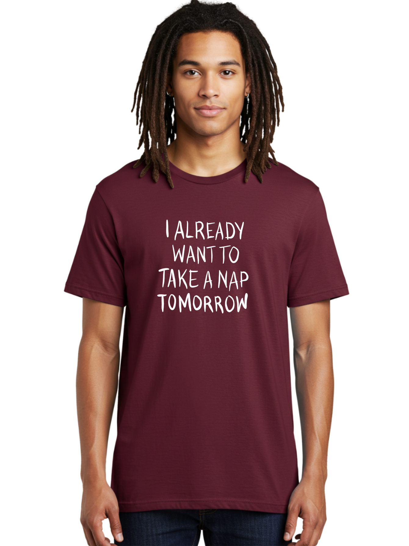 I-Already-Want-To-Take-A-Nap-Tomorrow Men'S Graphic Tee, 100% Cotton, Comfortable Casual Summer Wear, Machine Washable, Funny Quotes, Sleepy Vibes, Nap Time, Relaxation Mode, Tired Humor, Sleep Deprivation, Humorous Sayings, Funny Memes, -  Aaa056 24
