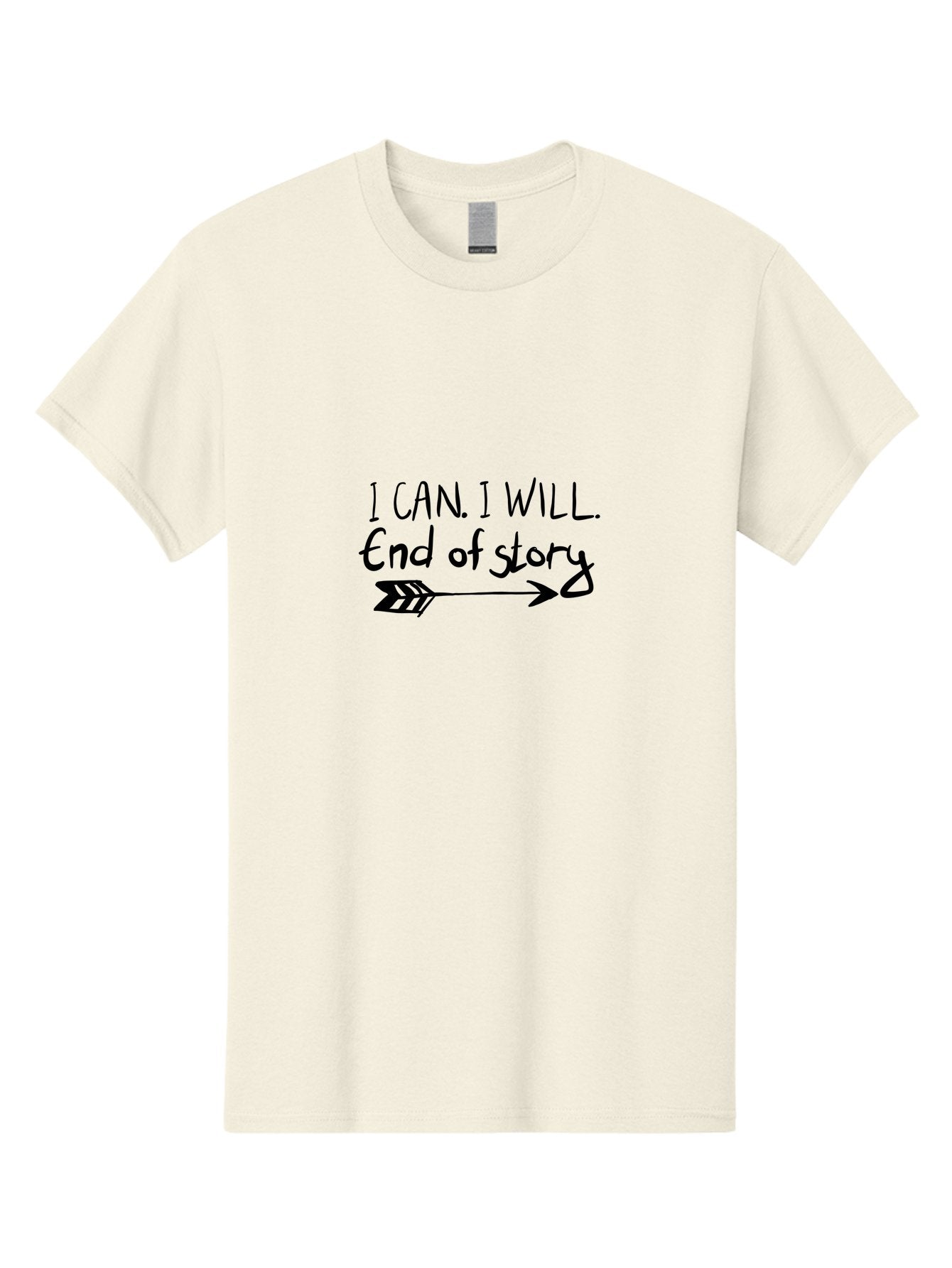 I-Can-I-Will-End-Of-Story Men'S Graphic Tee, 100% Cotton, Comfortable Casual Summer Wear, Machine Washable, Motivational Quote, Inspiring Words, Positive Affirmation, Determination, Success, Perseverance, Empowerment, Confidence, -  Aaa059 3