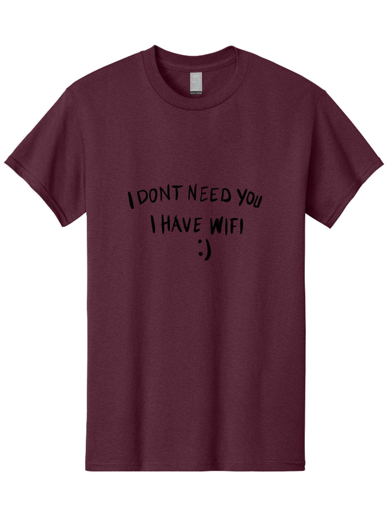 I-Dont-Need-You-I-Have-Wifi Men'S Graphic Tee, 100% Cotton, Comfortable Casual Summer Wear, Machine Washable, Funny Quote, Wifi Humor, Independent Lifestyle, Sassy Phrases, Humorous Sayings, Relatable Memes, Technology Quotes, -  Aaa061 17
