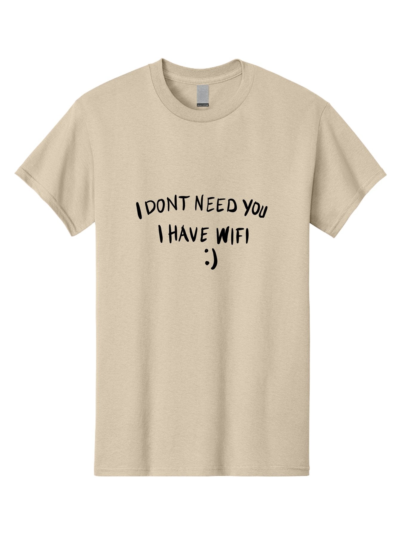 I-Dont-Need-You-I-Have-Wifi Men'S Graphic Tee, 100% Cotton, Comfortable Casual Summer Wear, Machine Washable, Funny Quote, Wifi Humor, Independent Lifestyle, Sassy Phrases, Humorous Sayings, Relatable Memes, Technology Quotes, -  Aaa061 3