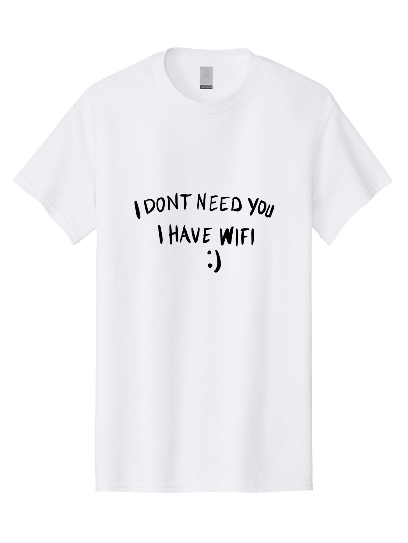 I-Dont-Need-You-I-Have-Wifi Men'S Graphic Tee, 100% Cotton, Comfortable Casual Summer Wear, Machine Washable, Funny Quote, Wifi Humor, Independent Lifestyle, Sassy Phrases, Humorous Sayings, Relatable Memes, Technology Quotes, -  Aaa061 5