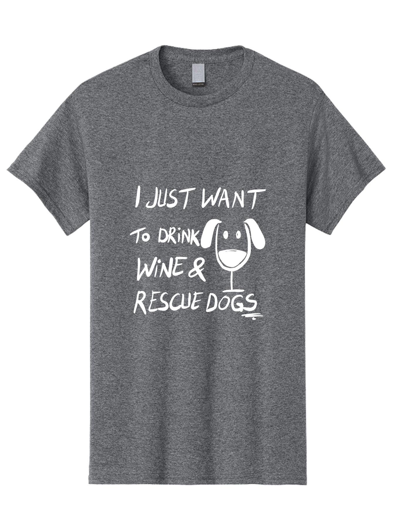 I-Just-Want-To-Drink-Wine-Rescue-Dogs Men'S Graphic Tee, 100% Cotton, Comfortable Casual Summer Wear, Machine Washable, Wine Glass Dog, Drink Wine, Rescue Dogs, Dog Lover, Wine Lover, Pet Rescue, Animal Shelter, Charity Support, Funny Quote -  Aaa065 29